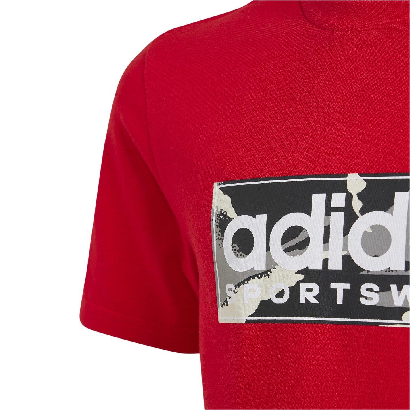 Red/LtGrey 09 - adidas - Logo T Shirt Junior - 8
