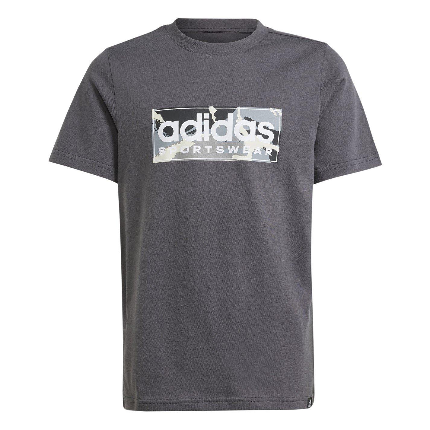 Grijs5/Blk/Wht - adidas - Logo T Shirt Junior - 3