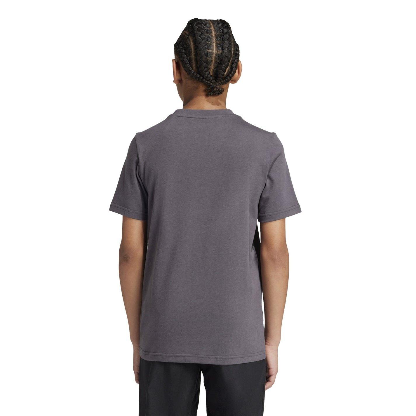 Grijs5/Blk/Wht - adidas - Logo T Shirt Junior - 4