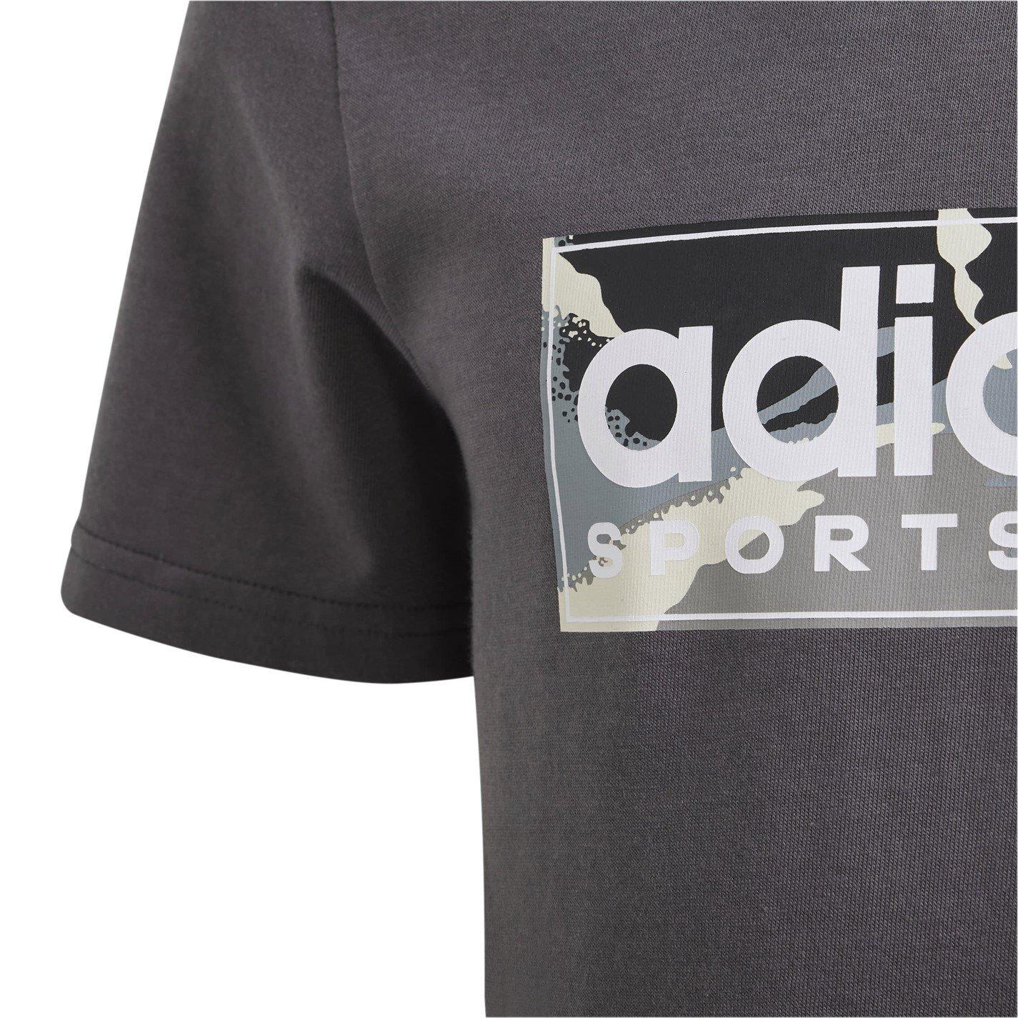 Grijs5/Blk/Wht - adidas - Logo T Shirt Junior - 6