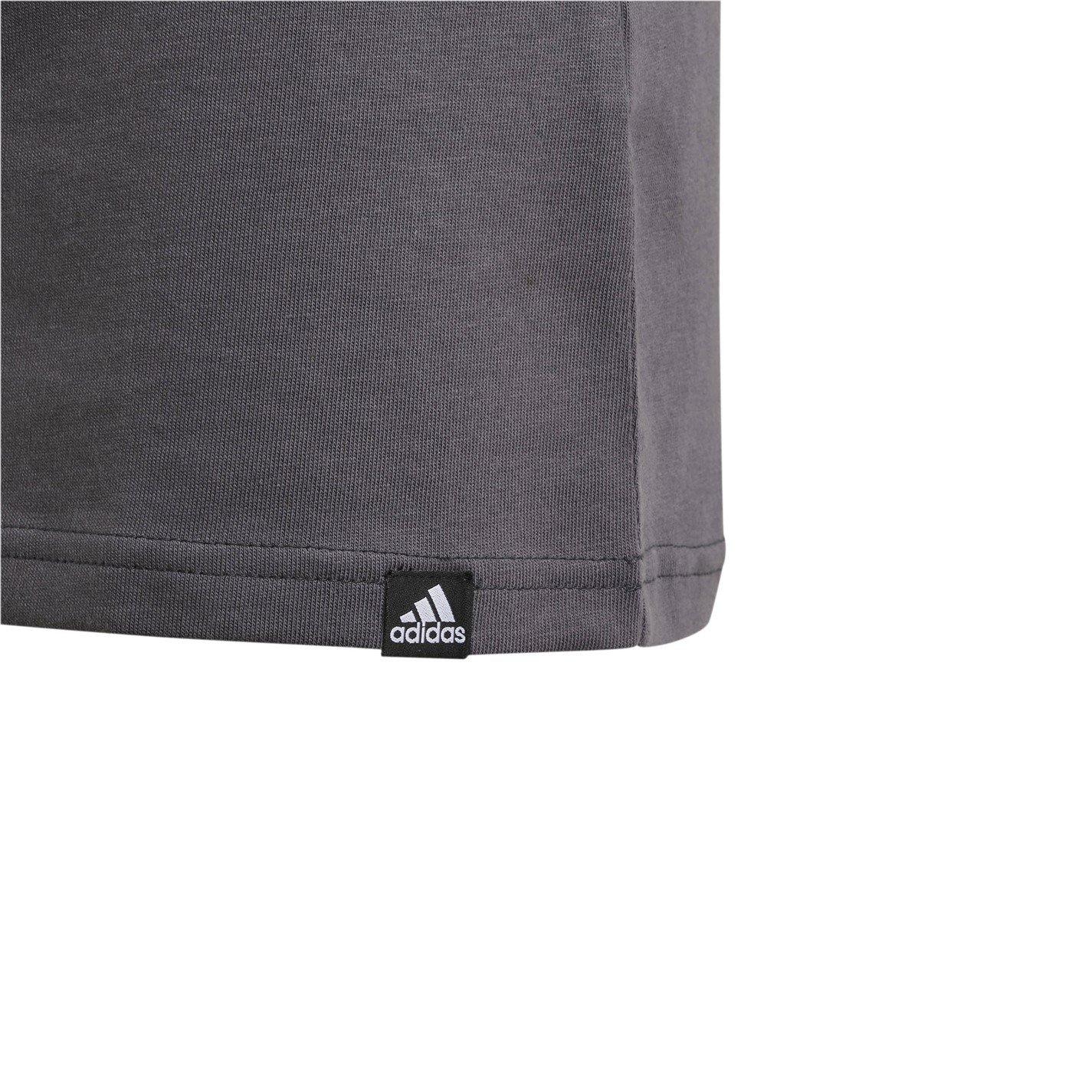 Grijs5/Blk/Wht - adidas - Logo T Shirt Junior - 8