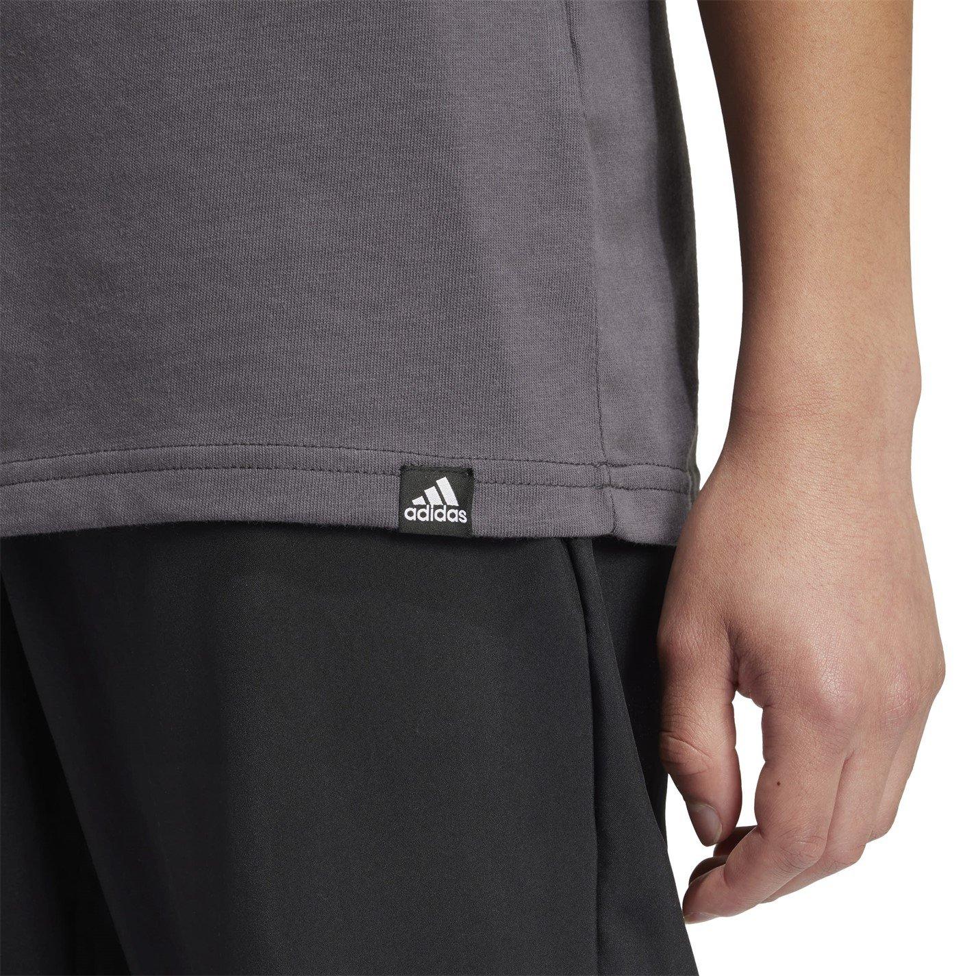 Grijs5/Blk/Wht - adidas - Logo T Shirt Junior - 10