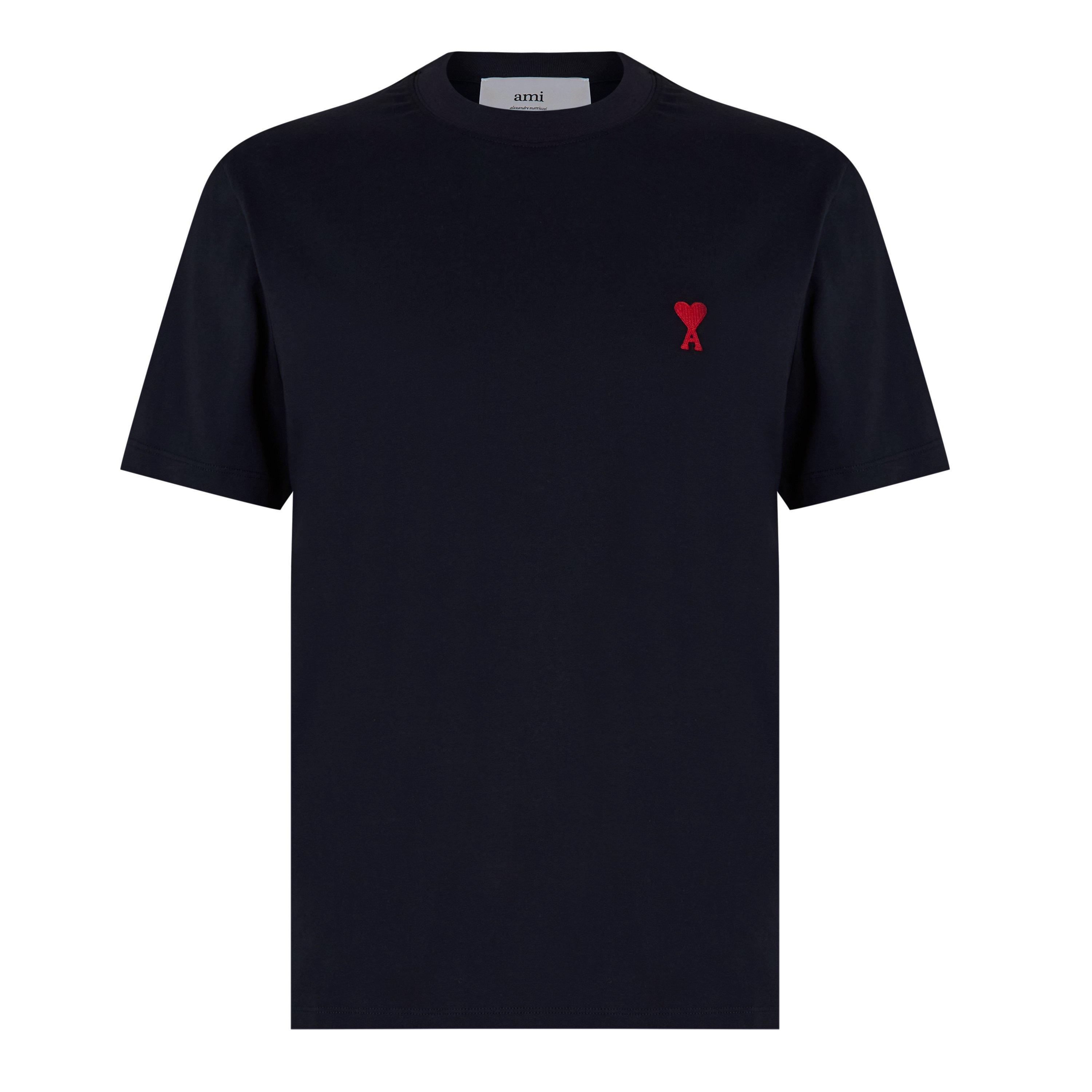 Ami Paris Mens De Coeur T-Shirt - Black/001 - Medium