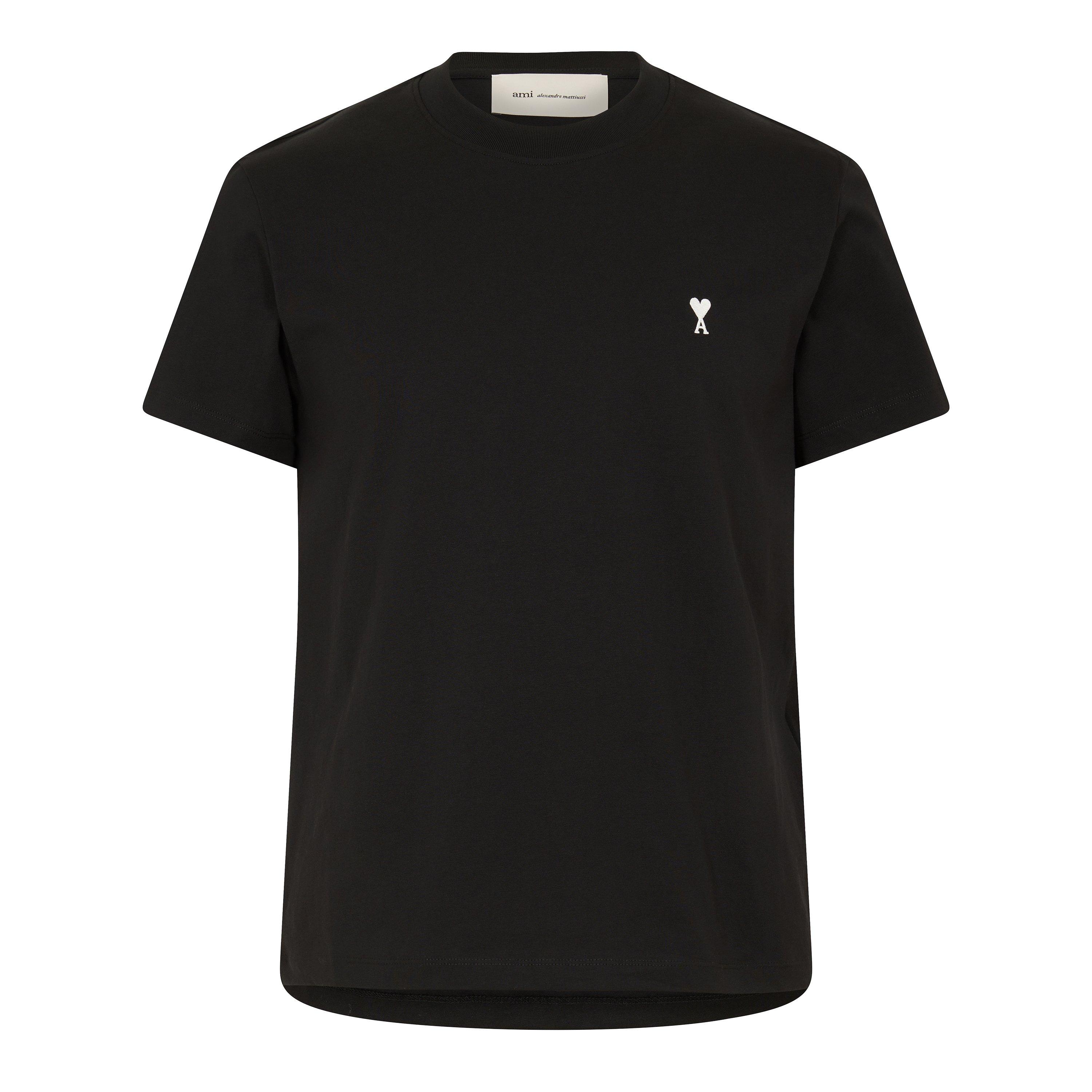 Ami Paris Mens De Coeur T-Shirt - Black/White - Medium