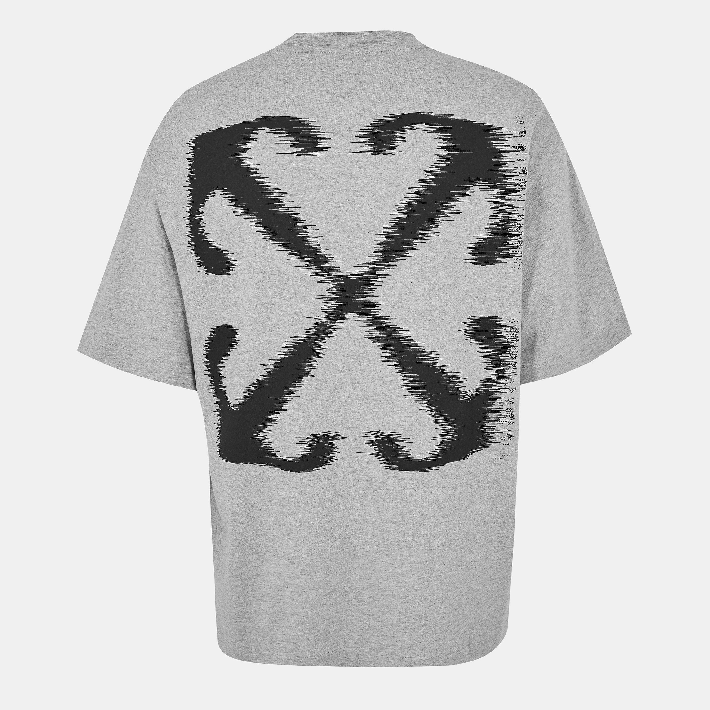 Light Grey/Blk - Off White - Men's Windy Arrow Skate Oversized T-Shirt - 2