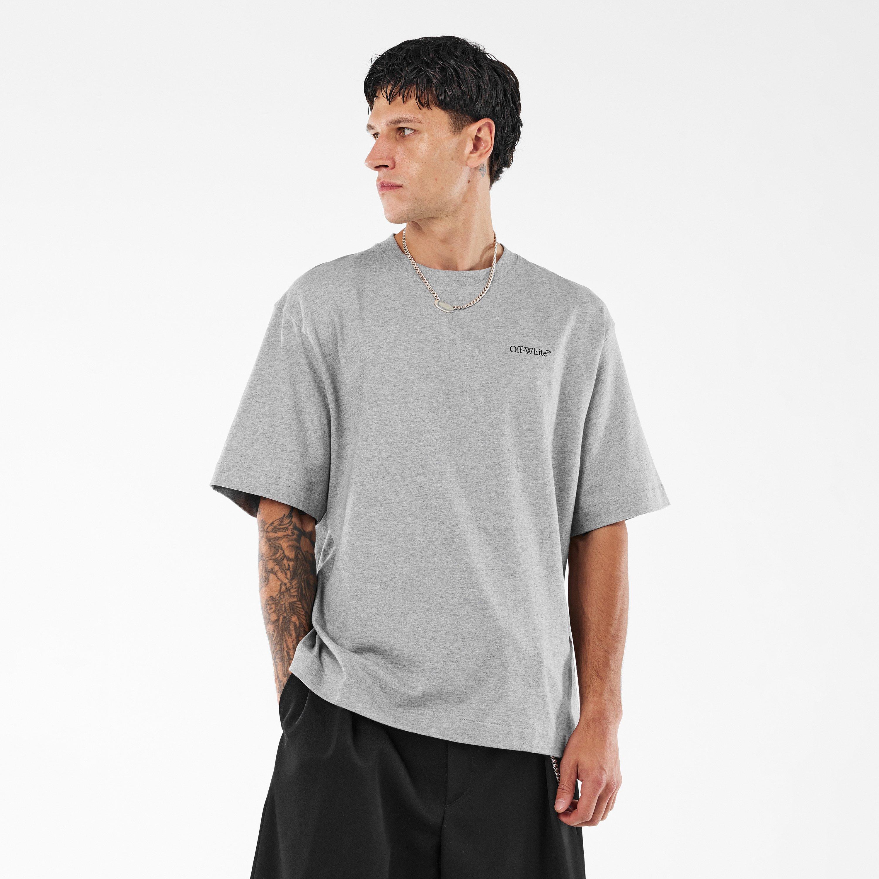Light Grey/Blk - Off White - Men's Windy Arrow Skate Oversized T-Shirt - 3