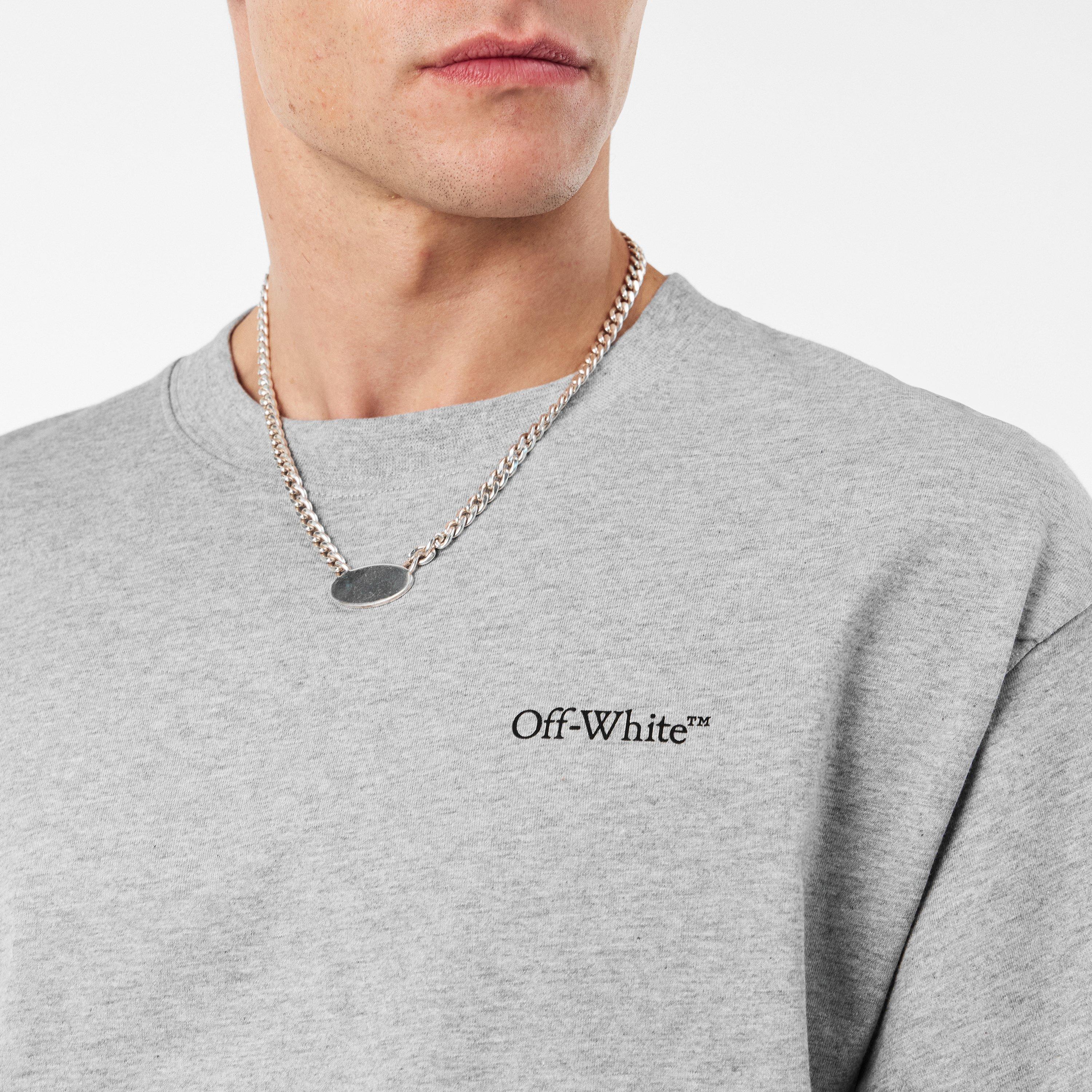 Light Grey/Blk - Off White - Men's Windy Arrow Skate Oversized T-Shirt - 5