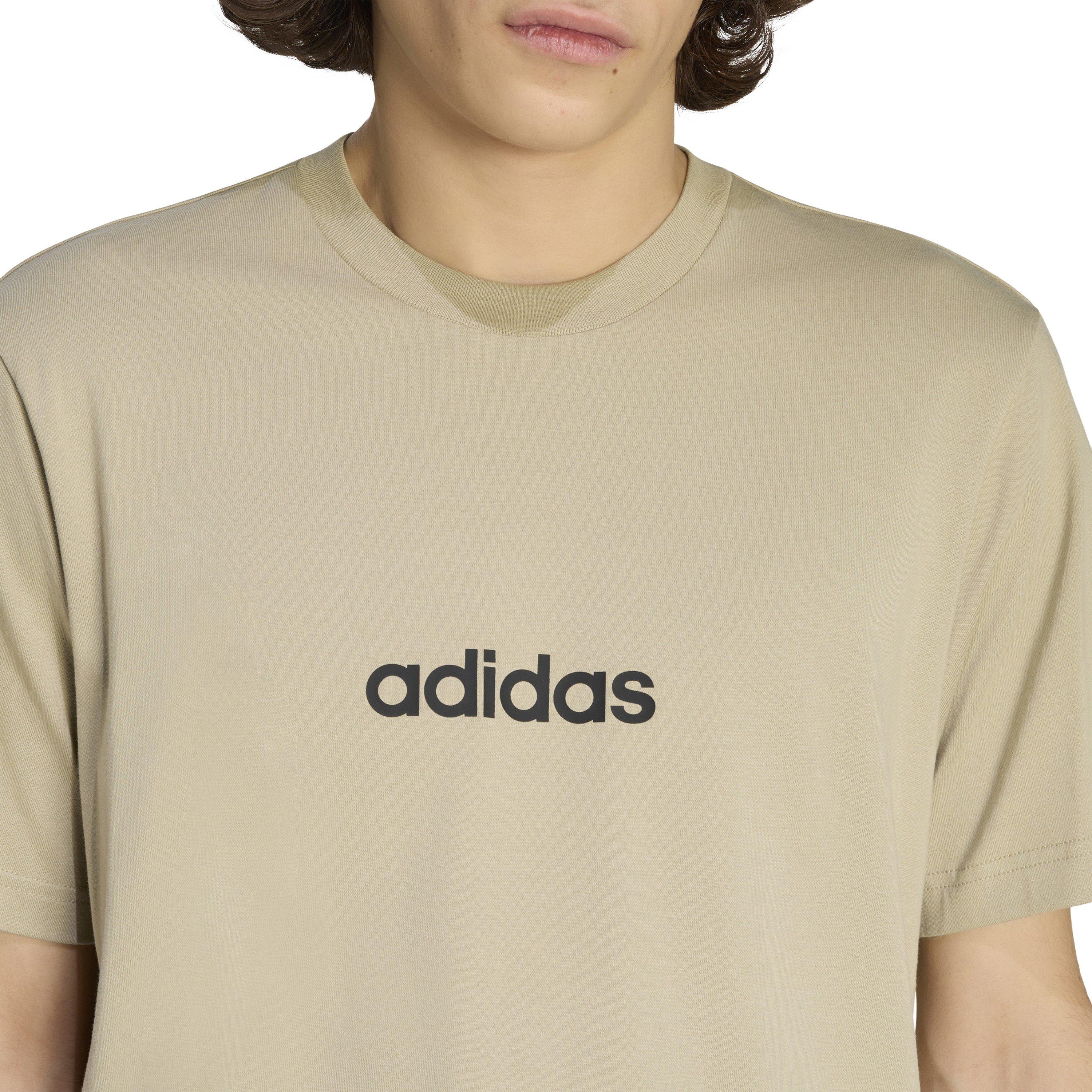Won Cargo/Black - adidas - Essentials Linear Single Jersey Mens T-Shirt - 4
