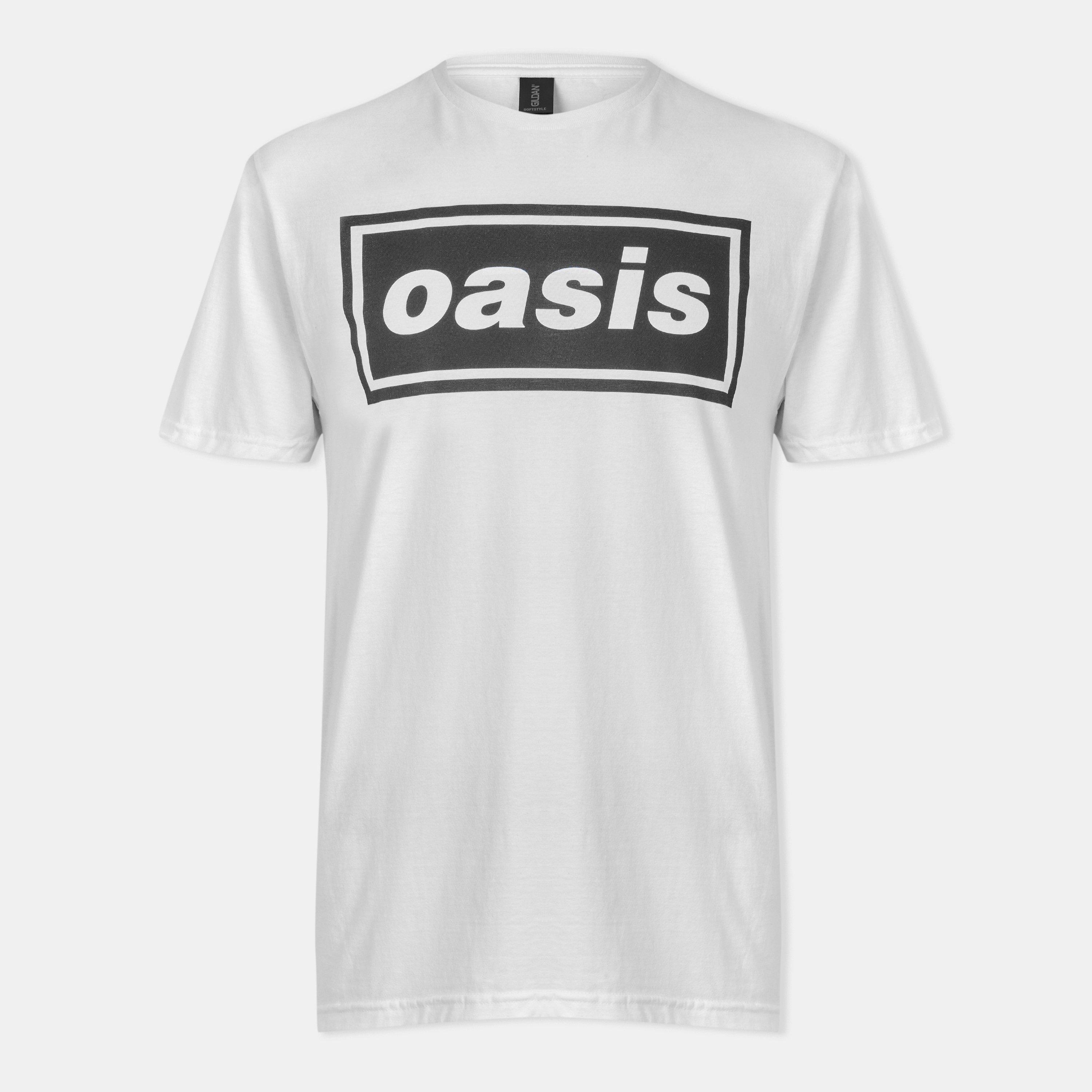 Official Men's Oasis T-Shirt - Wht Box Logo - Small