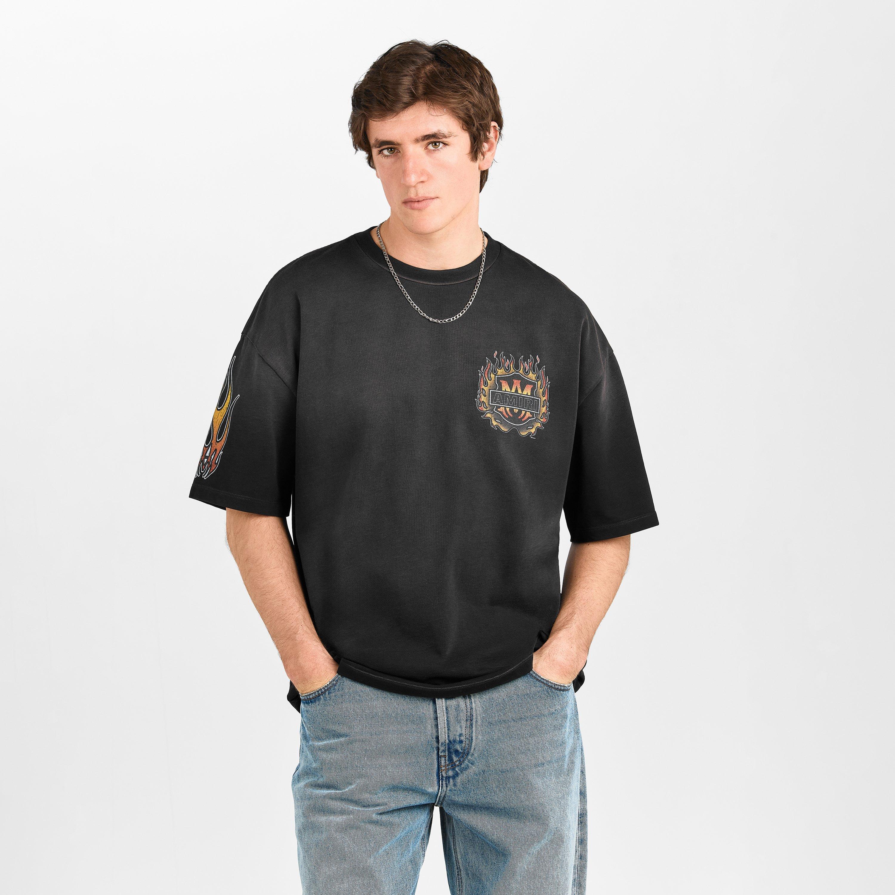 Black - Amiri - Men's MA Flames Oversized T-Shirt - 3