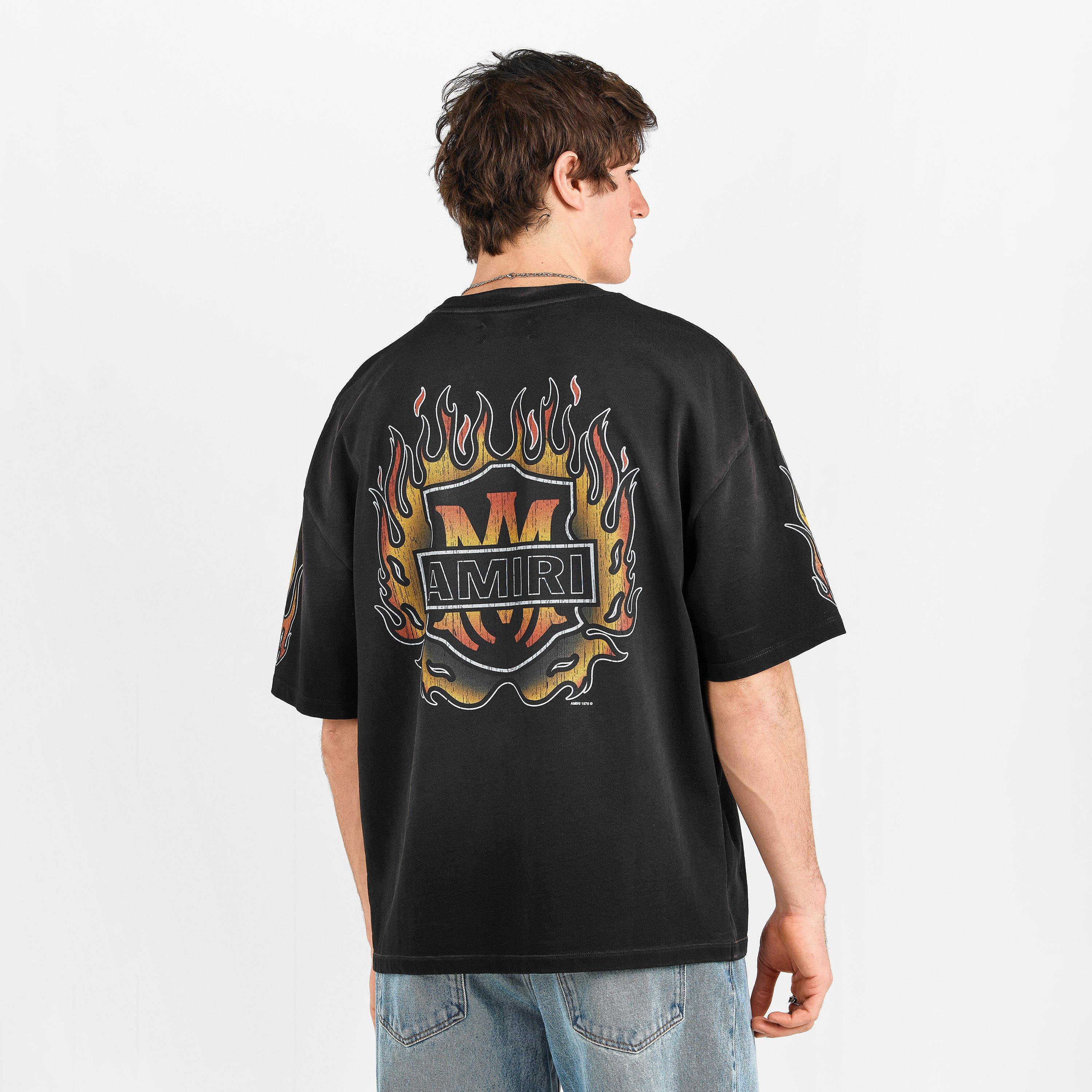 Black - Amiri - Men's MA Flames Oversized T-Shirt - 4