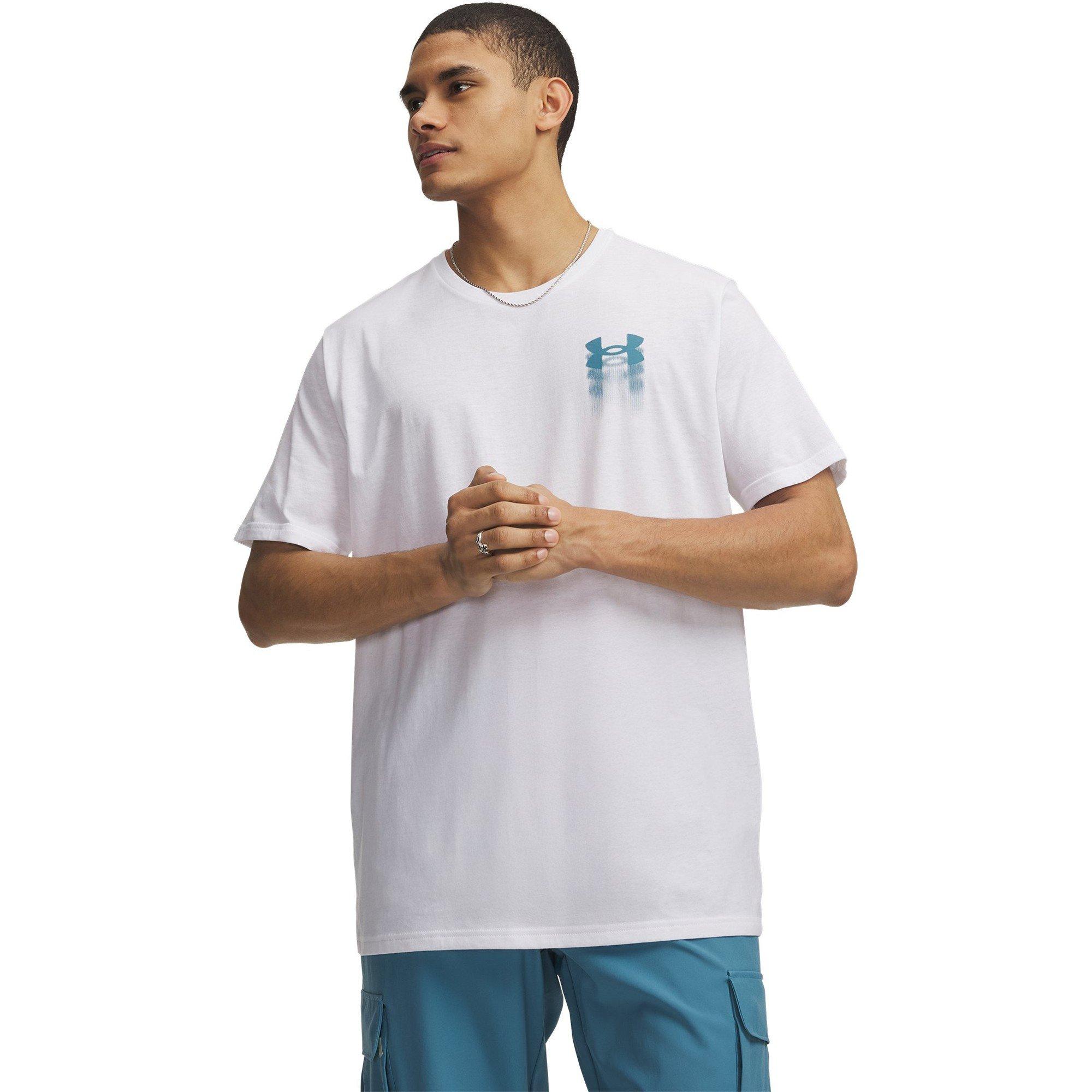 White/Boun Blue - Under Armour - Men's Blur Logo Short Sleeve T-Shirt - 1