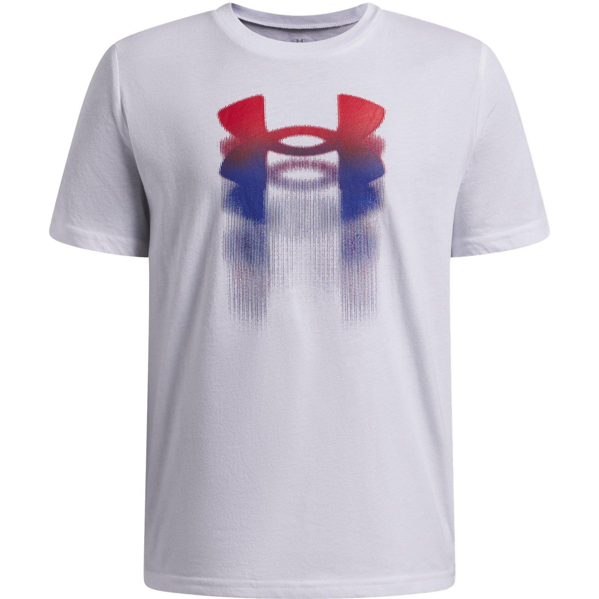 Wit/Rood - Under Armour - UA Logo Blur Ss Jn62 - 1