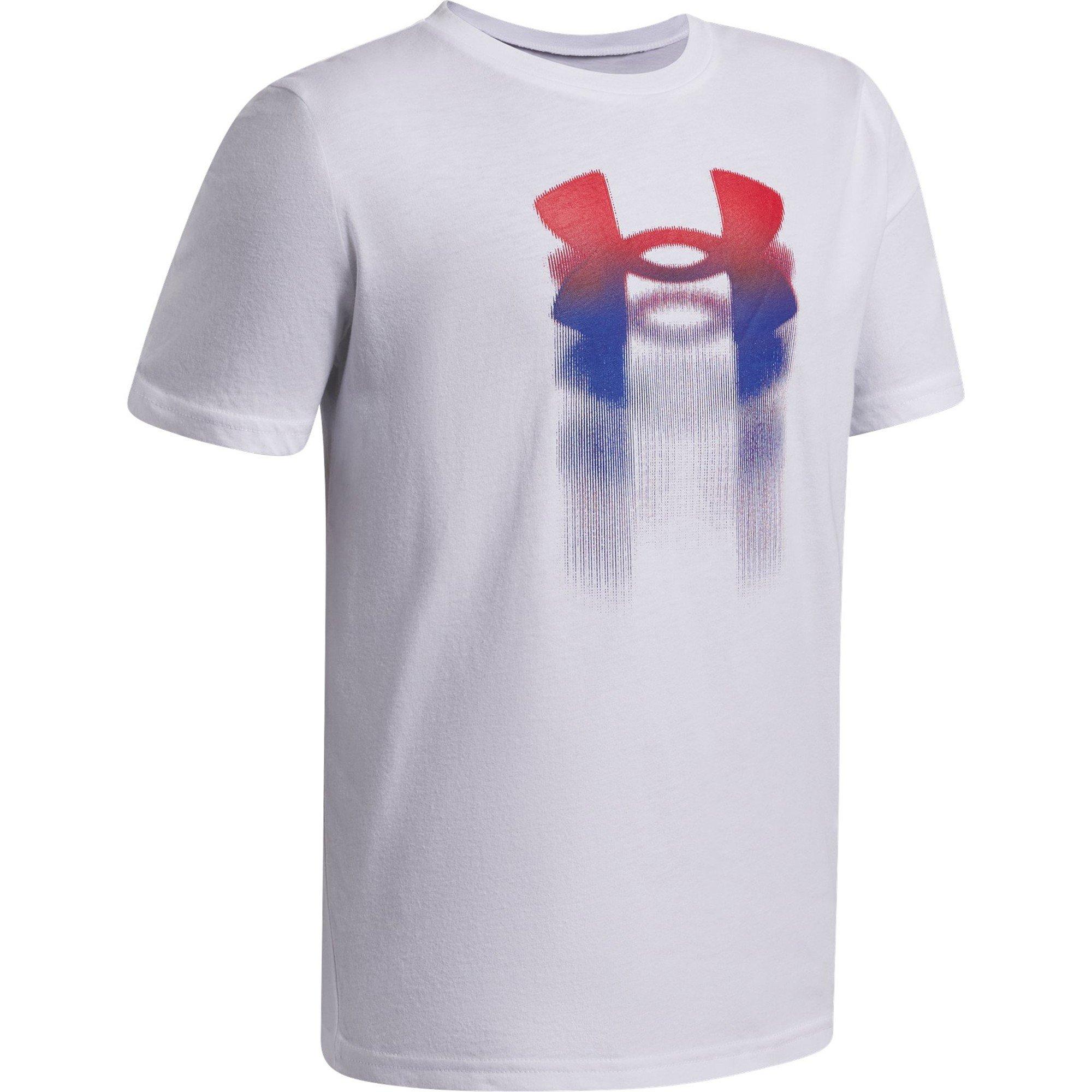 Wit/Rood - Under Armour - UA Logo Blur Ss Jn62 - 3