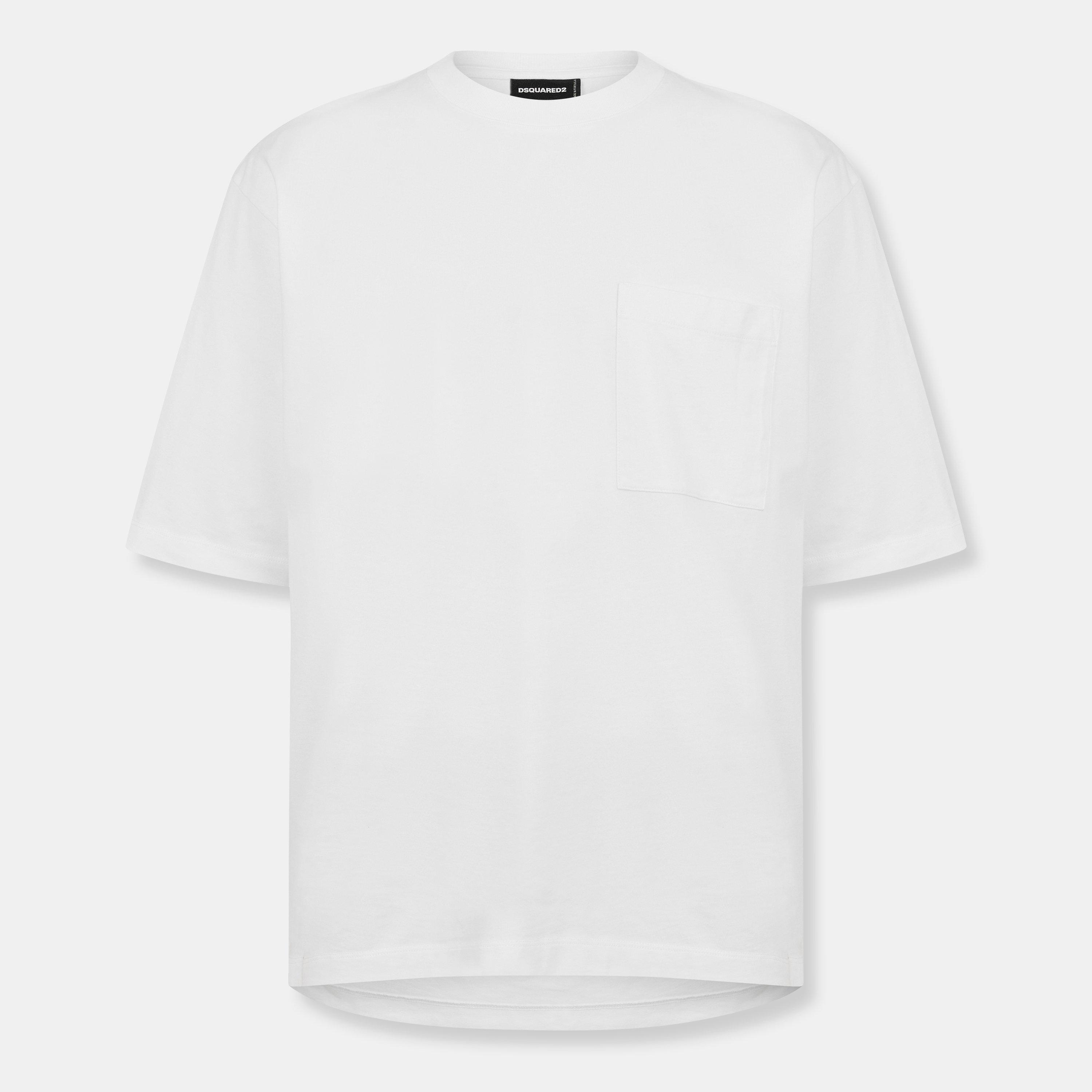 White - DSquared2 - Men's DSQ Bk Logo Oversized T-Shirt - 1