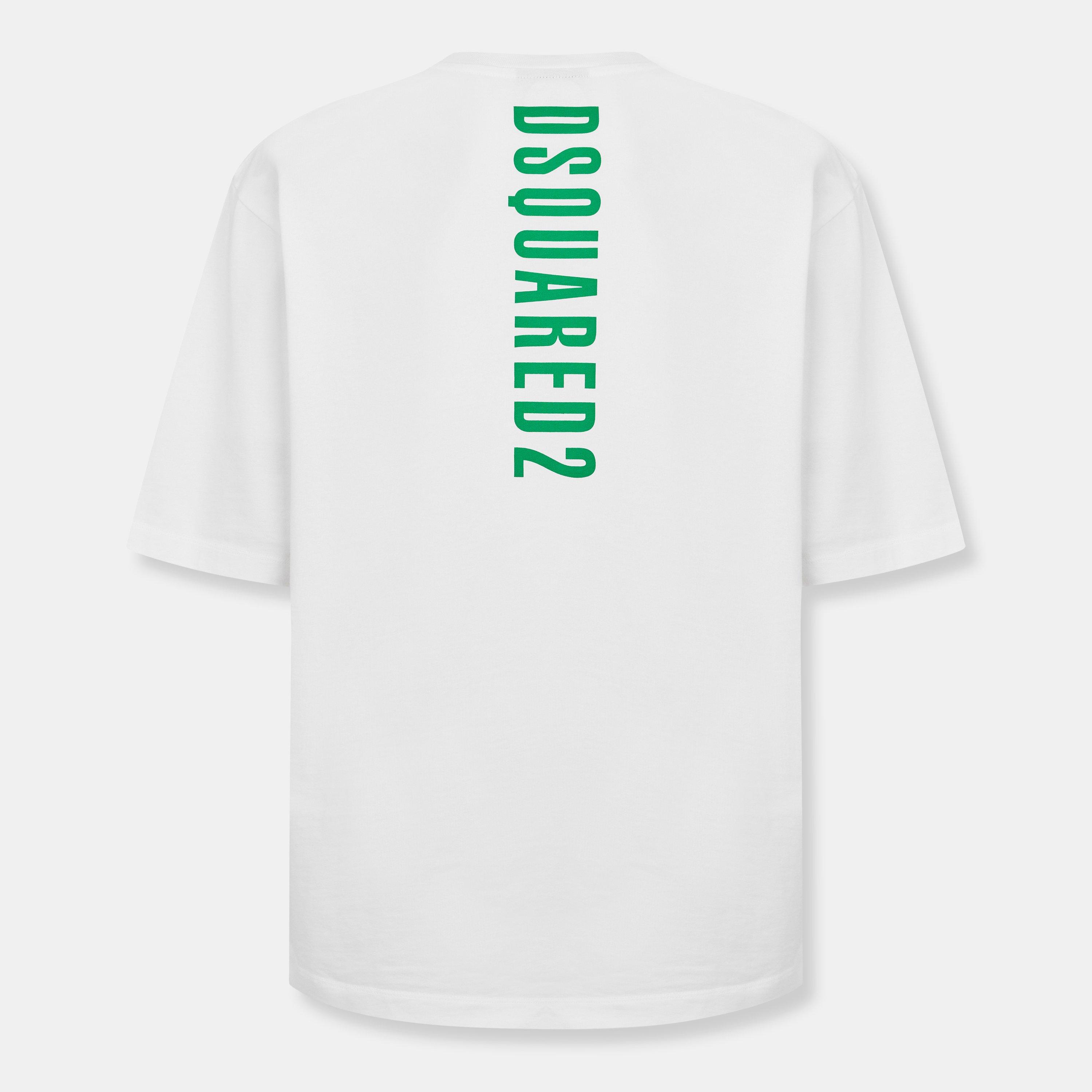 White - DSquared2 - Men's DSQ Bk Logo Oversized T-Shirt - 2