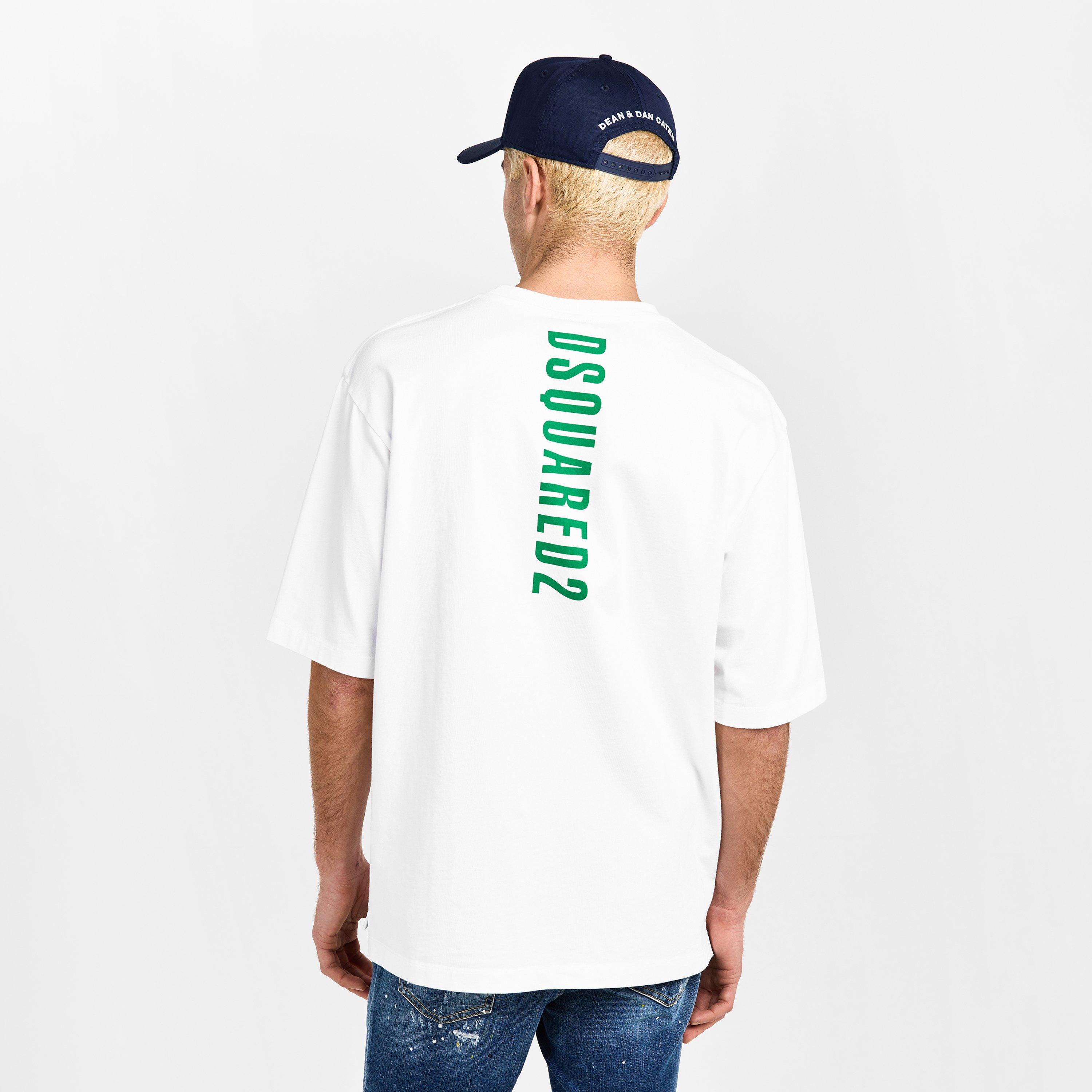 White - DSquared2 - Men's DSQ Bk Logo Oversized T-Shirt - 4
