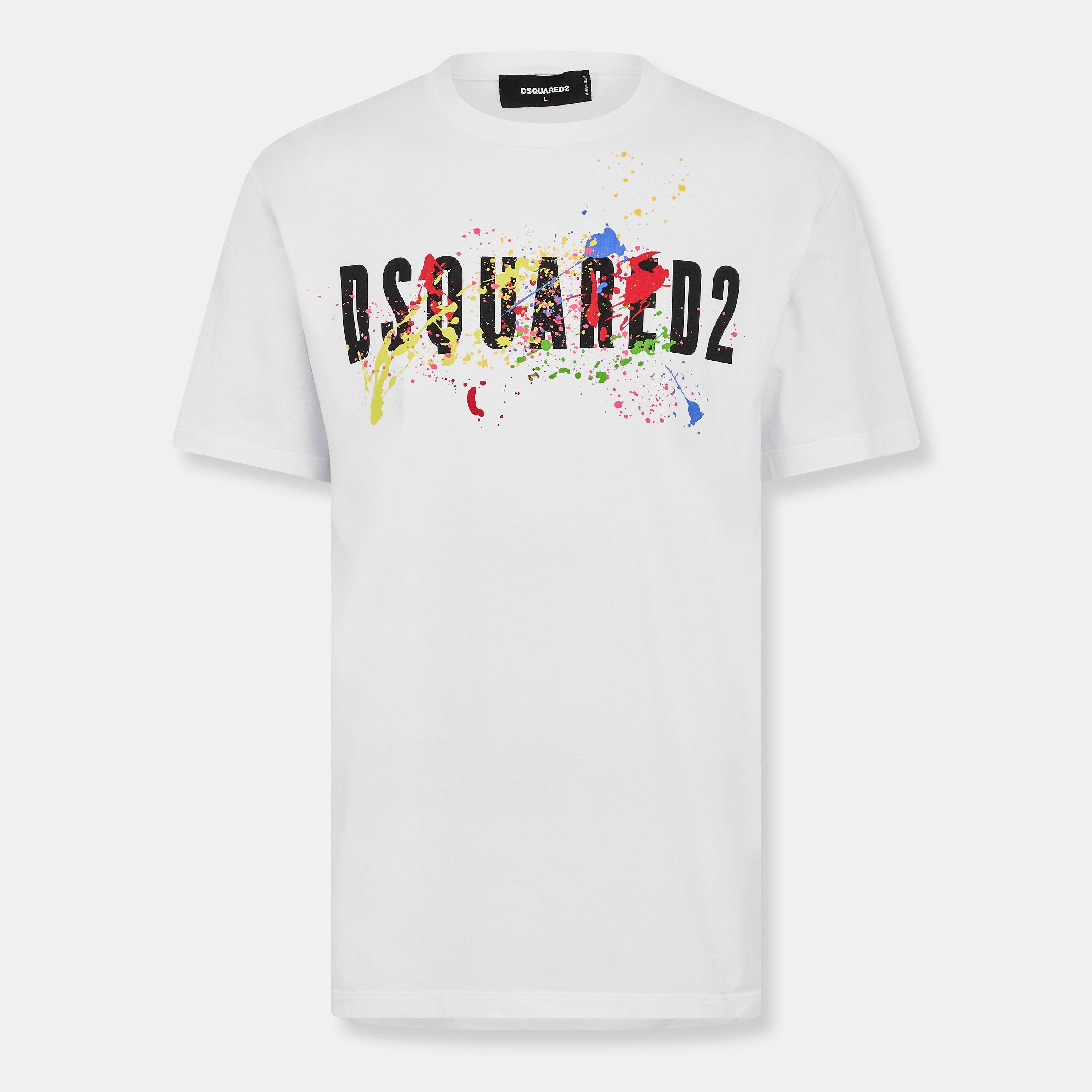 DSquared2 Men's DSQ Splat T-Shirt - White - Size 3XL