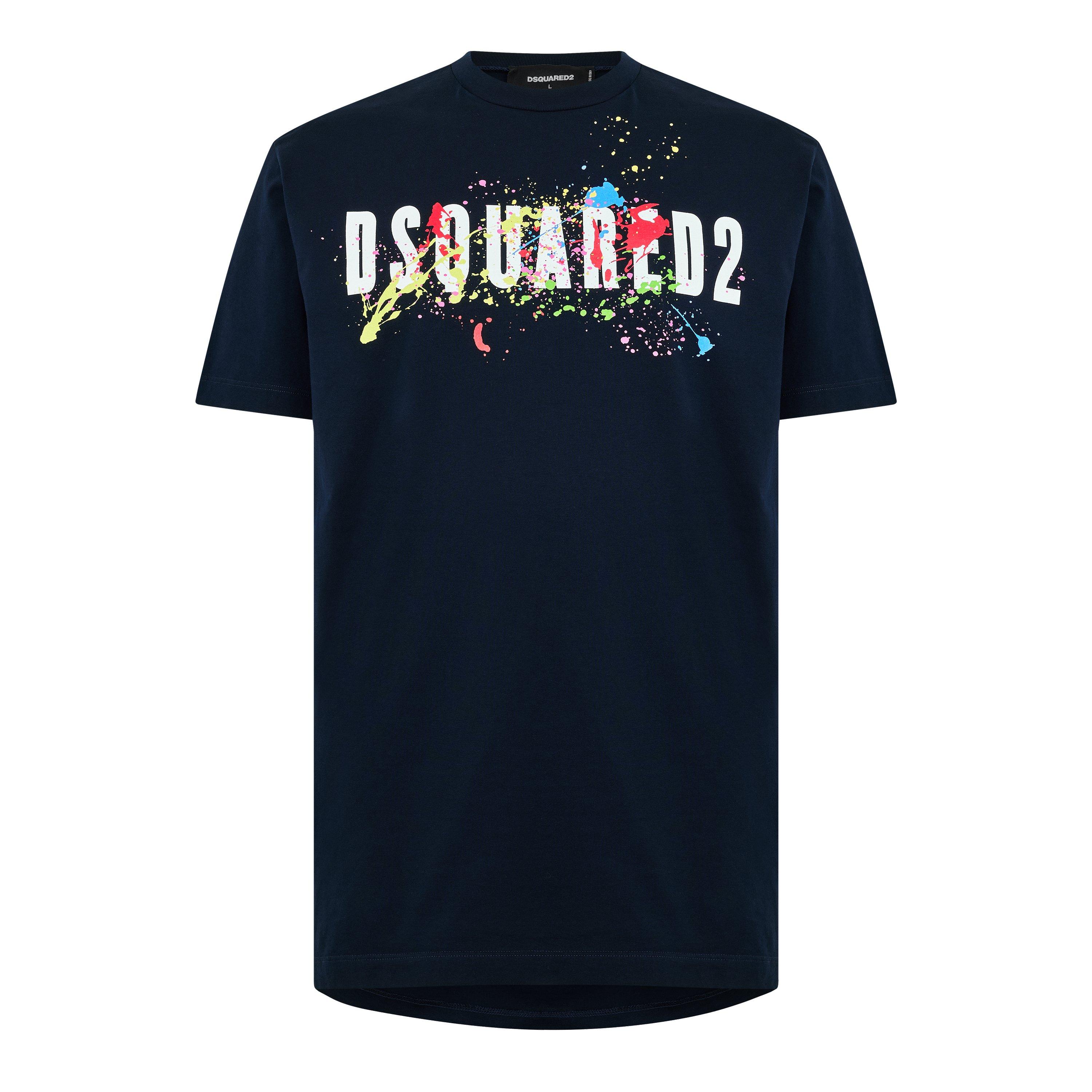 Navy - DSquared2 - Men's DSQ Splat T-Shirt - 1