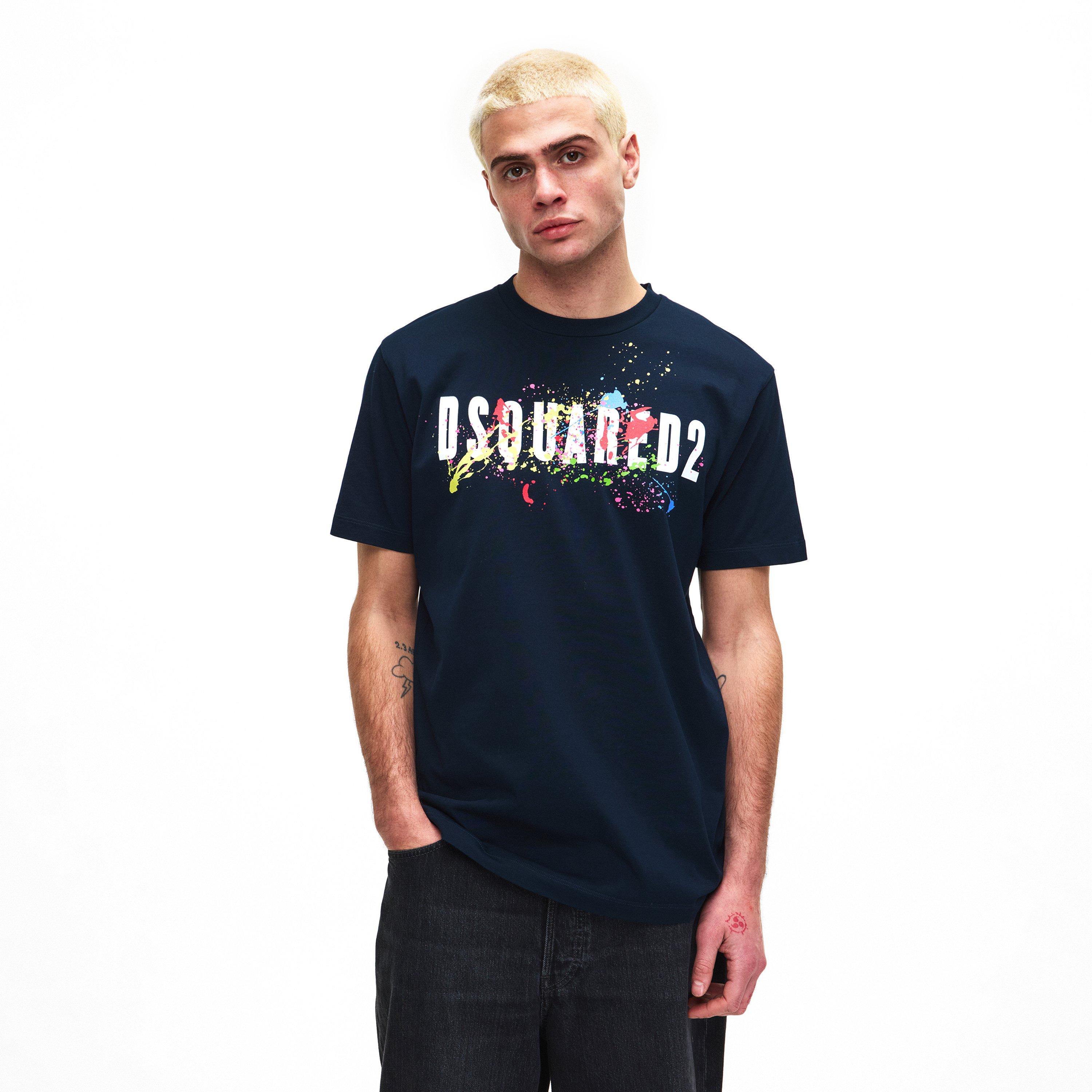 Navy - DSquared2 - Men's DSQ Splat T-Shirt - 3