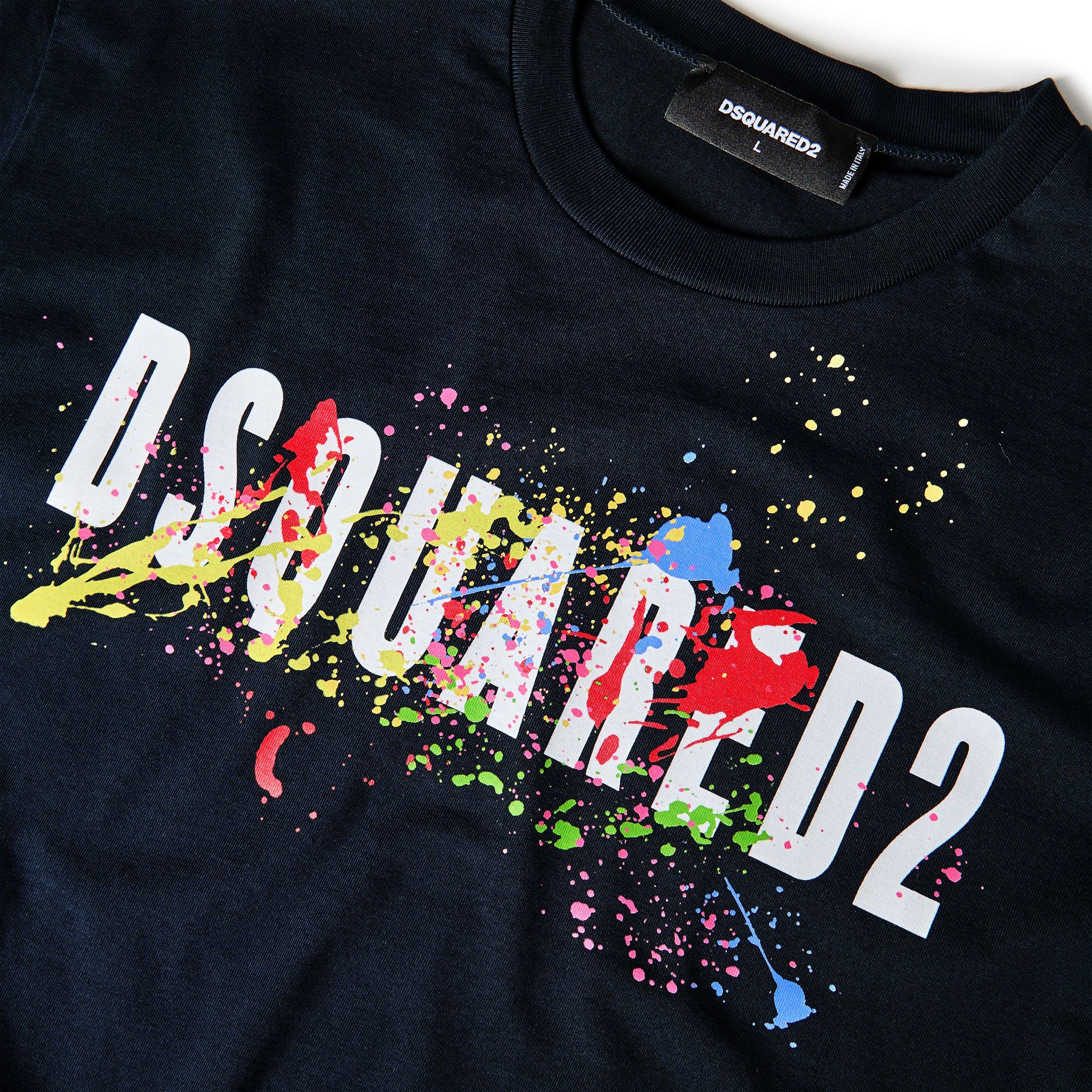 Navy - DSquared2 - Men's DSQ Splat T-Shirt - 5