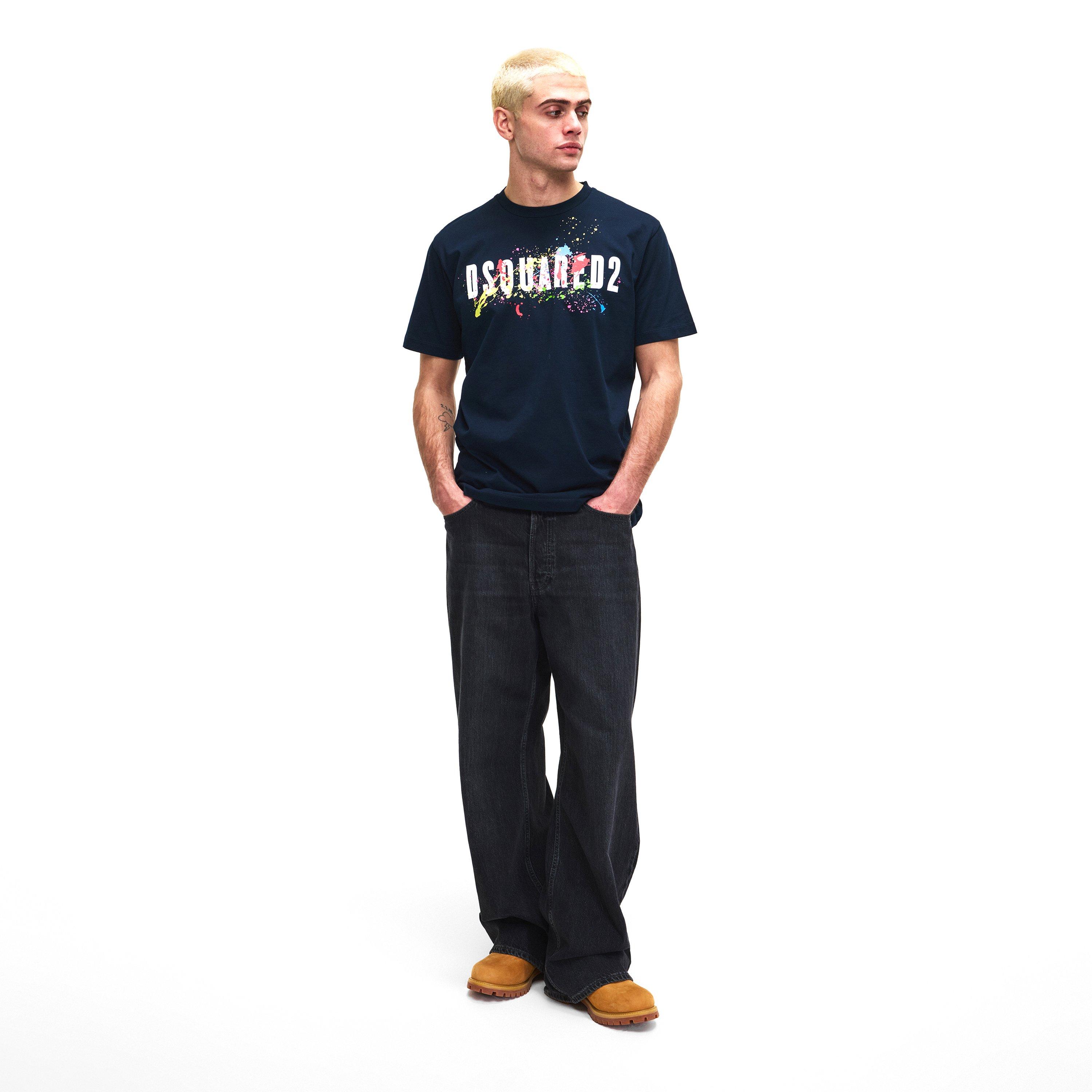 Navy - DSquared2 - Men's DSQ Splat T-Shirt - 6