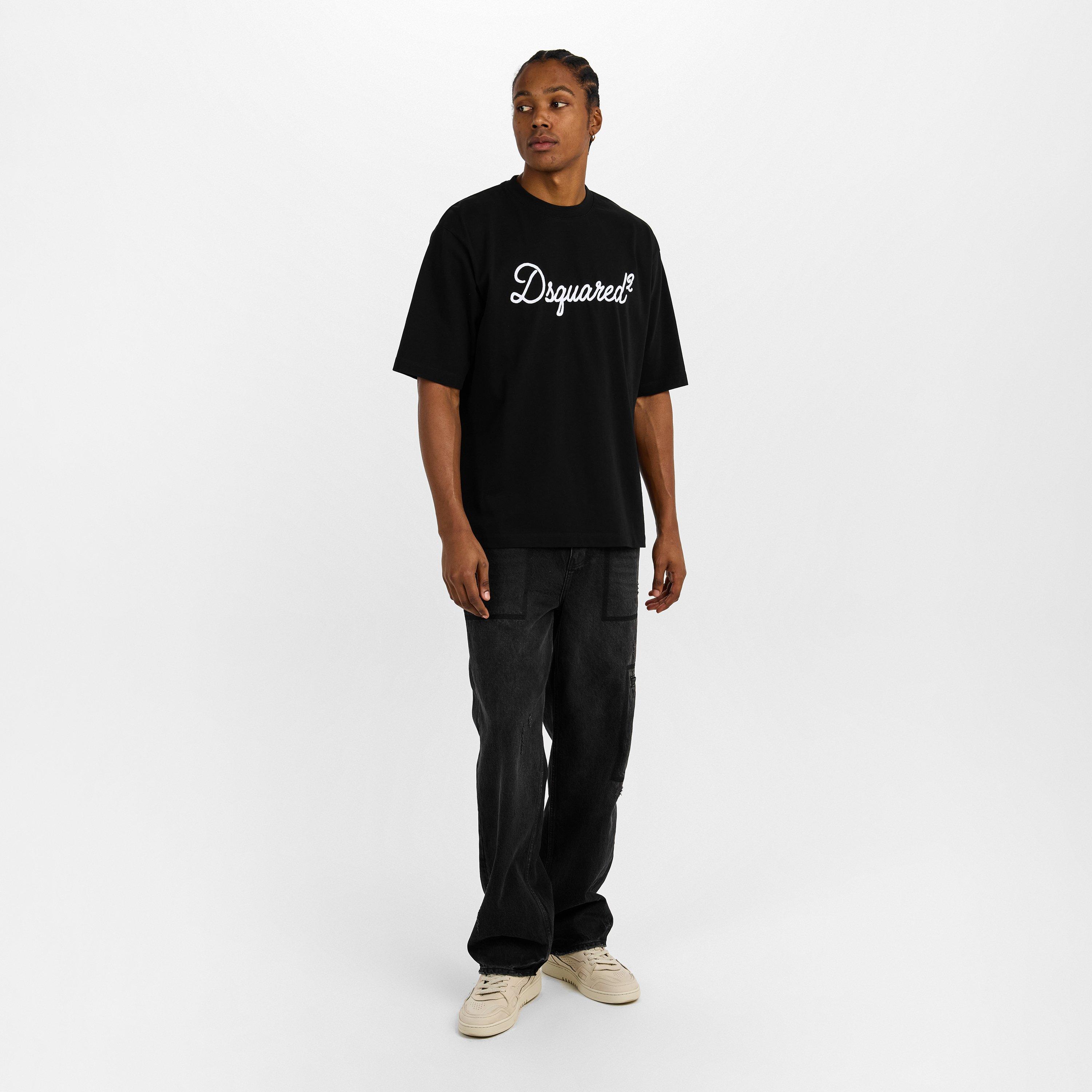 Black - DSquared2 - Men's DSQ Big Signature Oversized T-Shirt - 5