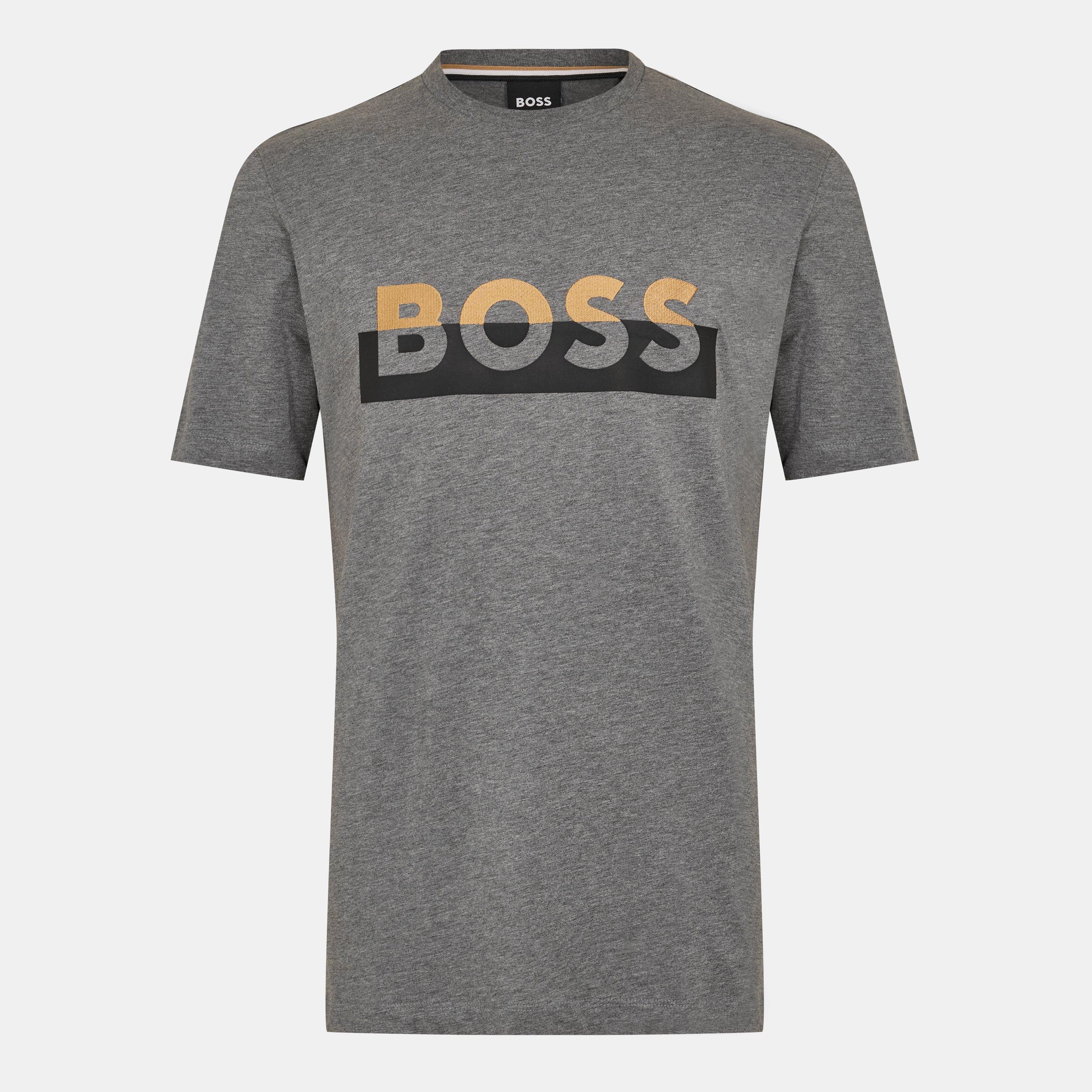 Boss Men's Tiburt 421 Regular Fit T-Shirt - Medium Grey - M