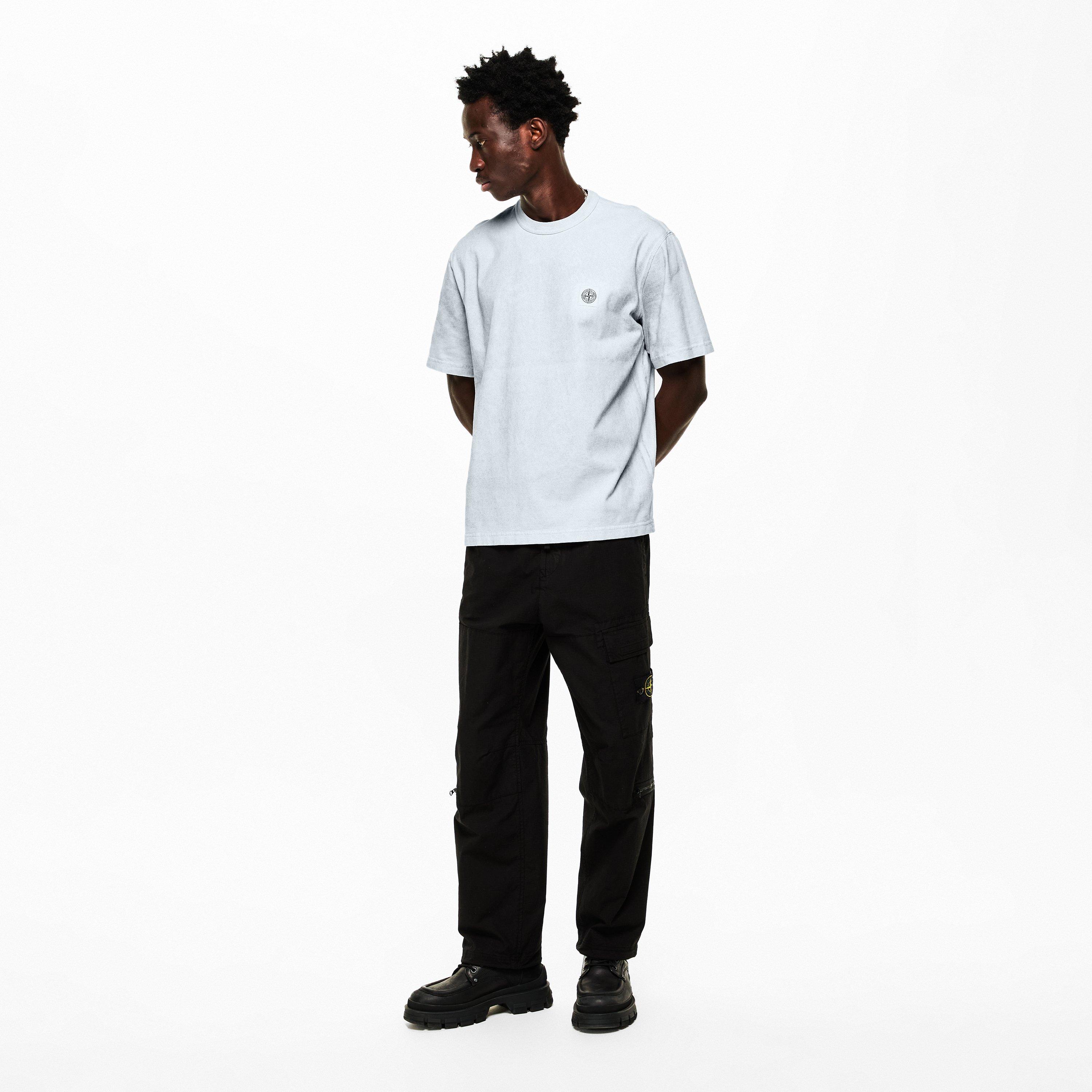 Sky Blue V0041 - Stone Island - Mens Combed Reflective T-Shirt - 6