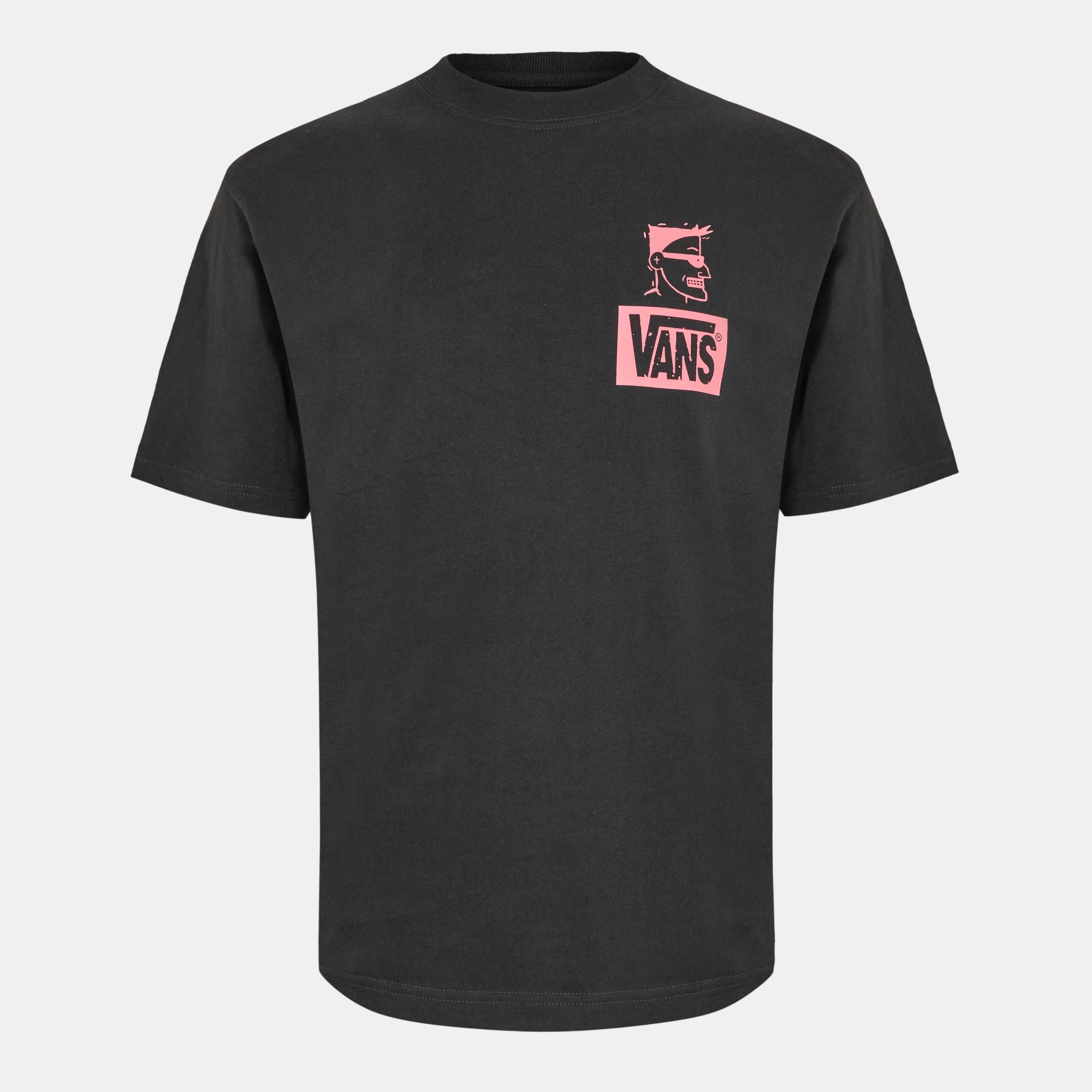 Black - Vans - Adults Beachfront Short-Sleeve Black T-Shirt - 1