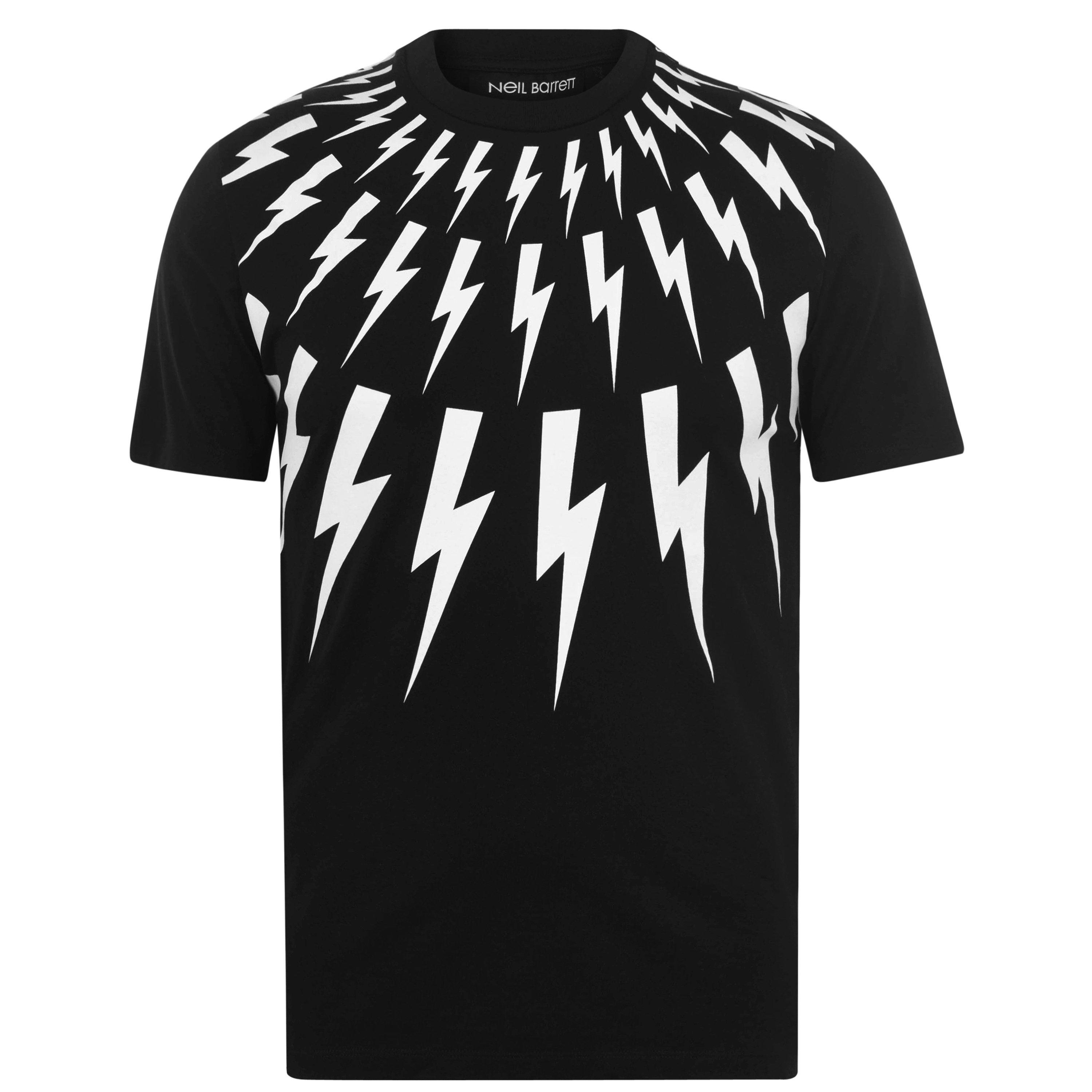 Black/White 524 - Neil Barrett - Lightning Bolt T Shirt - 1