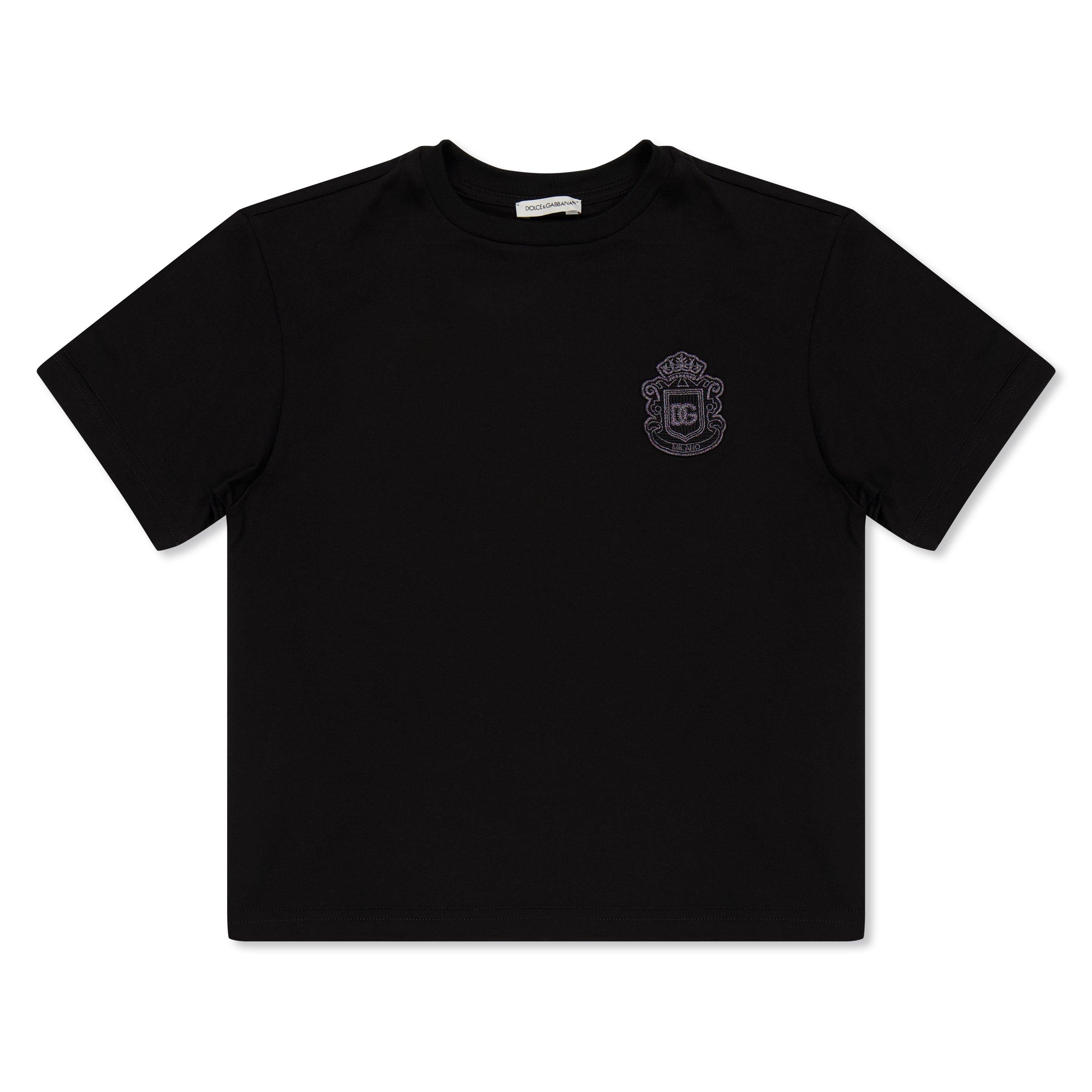 Dolce and Gabbana  Kids' Small Logo T-Shirt - Black N0000 - Size 10Y