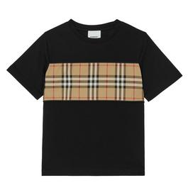 Burberry Children'S Cedar Check Panel T Shirt