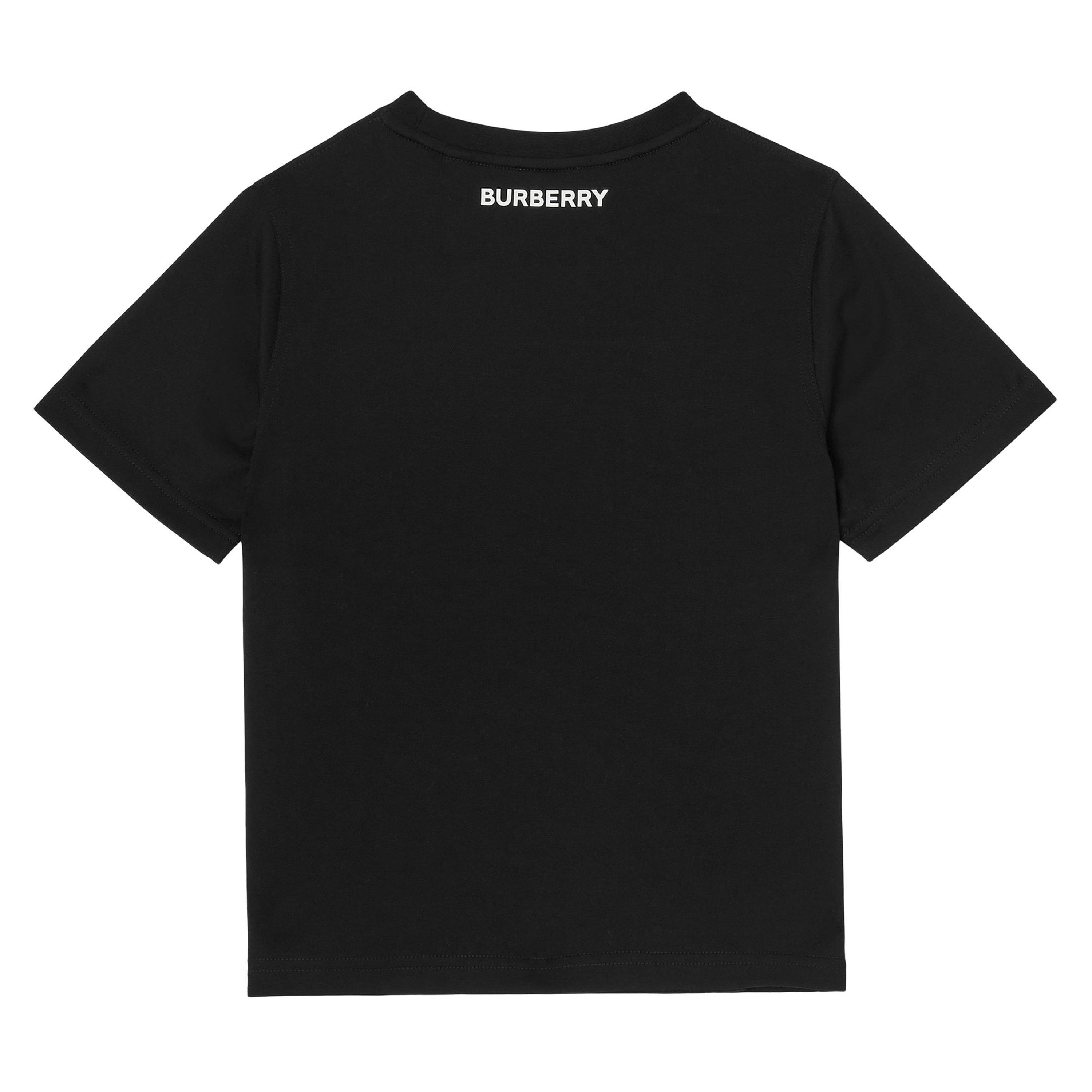 Black A1189 - Burberry - Children's Cedar Check Panel T Shirt - 2