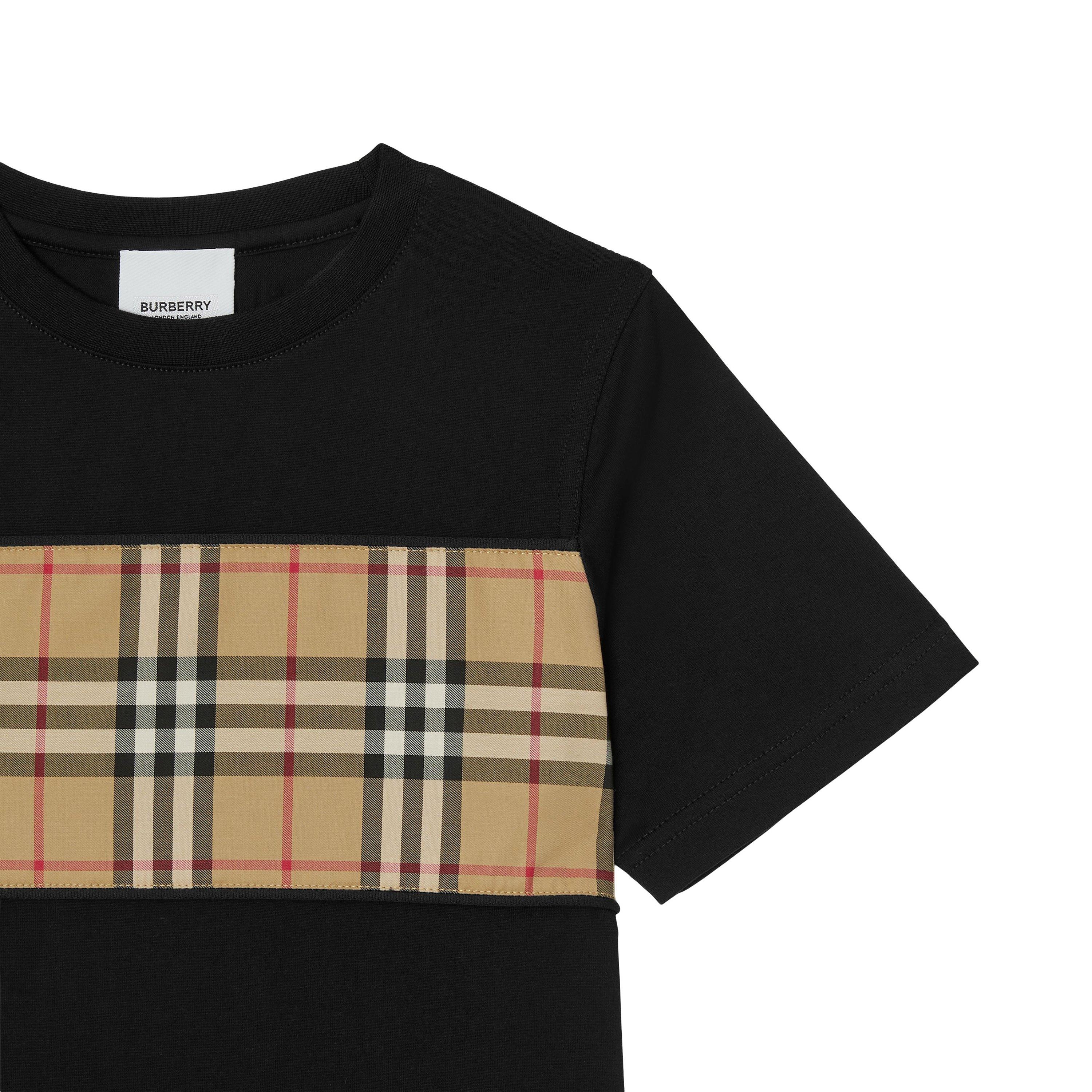 Black A1189 - Burberry - Children's Cedar Check Panel T Shirt - 3