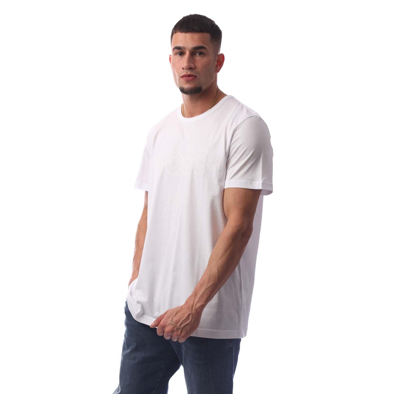 Boss Men's Teebo Regular Fit T-Shirt - White - 2XL