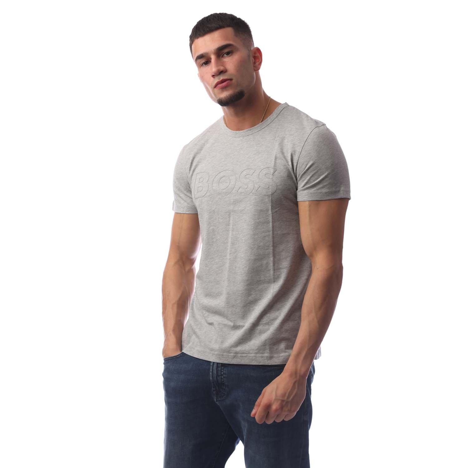 Boss Men's Teebo Regular Fit T-Shirt - Pastel Grey - S