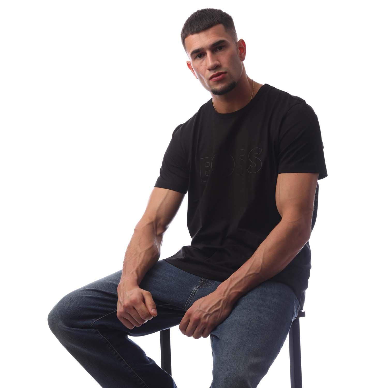 Black - Boss - Men's Teebo Regular Fit T-Shirt - 5