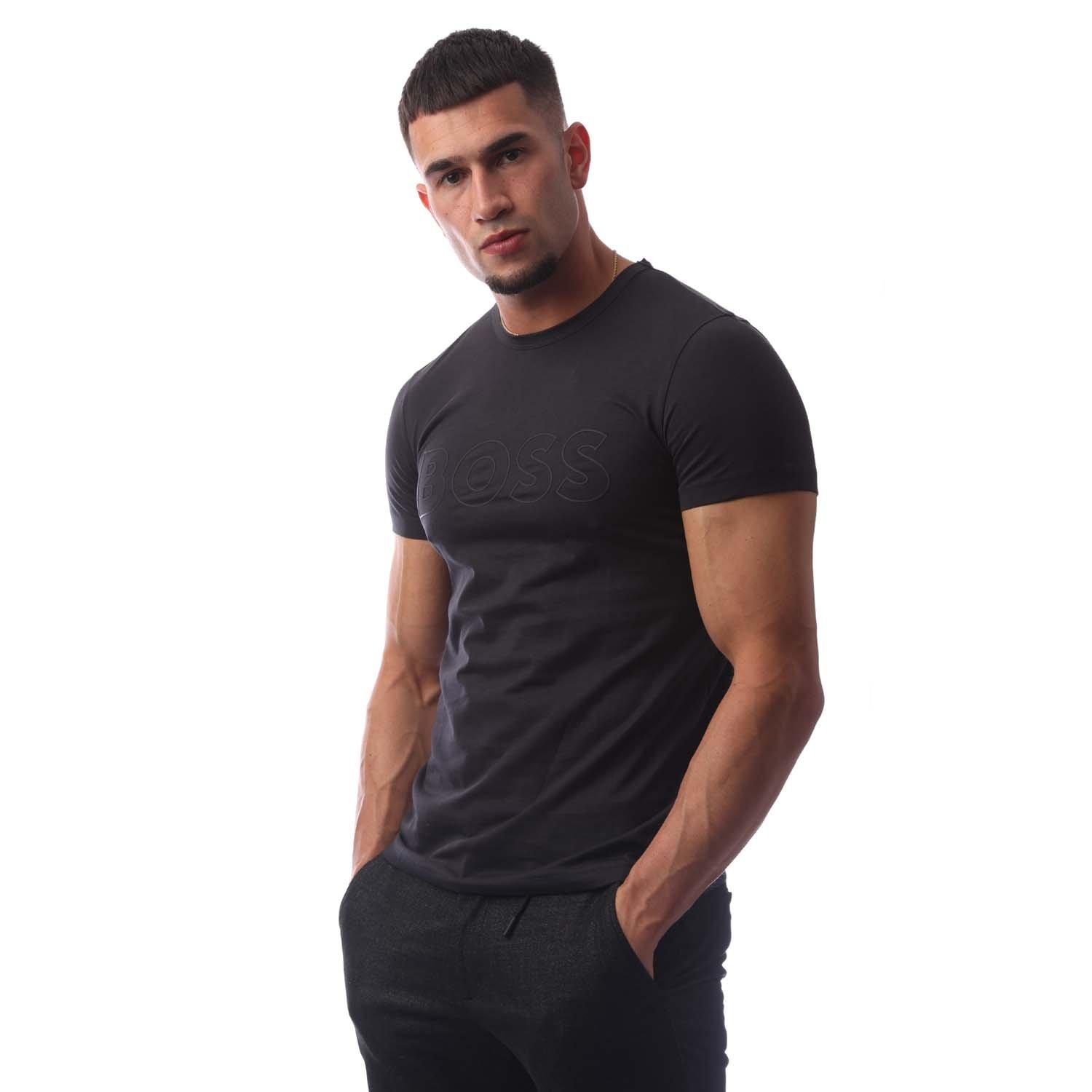 Dark Blue - Boss - Men's Teebo Regular Fit T-Shirt - 3