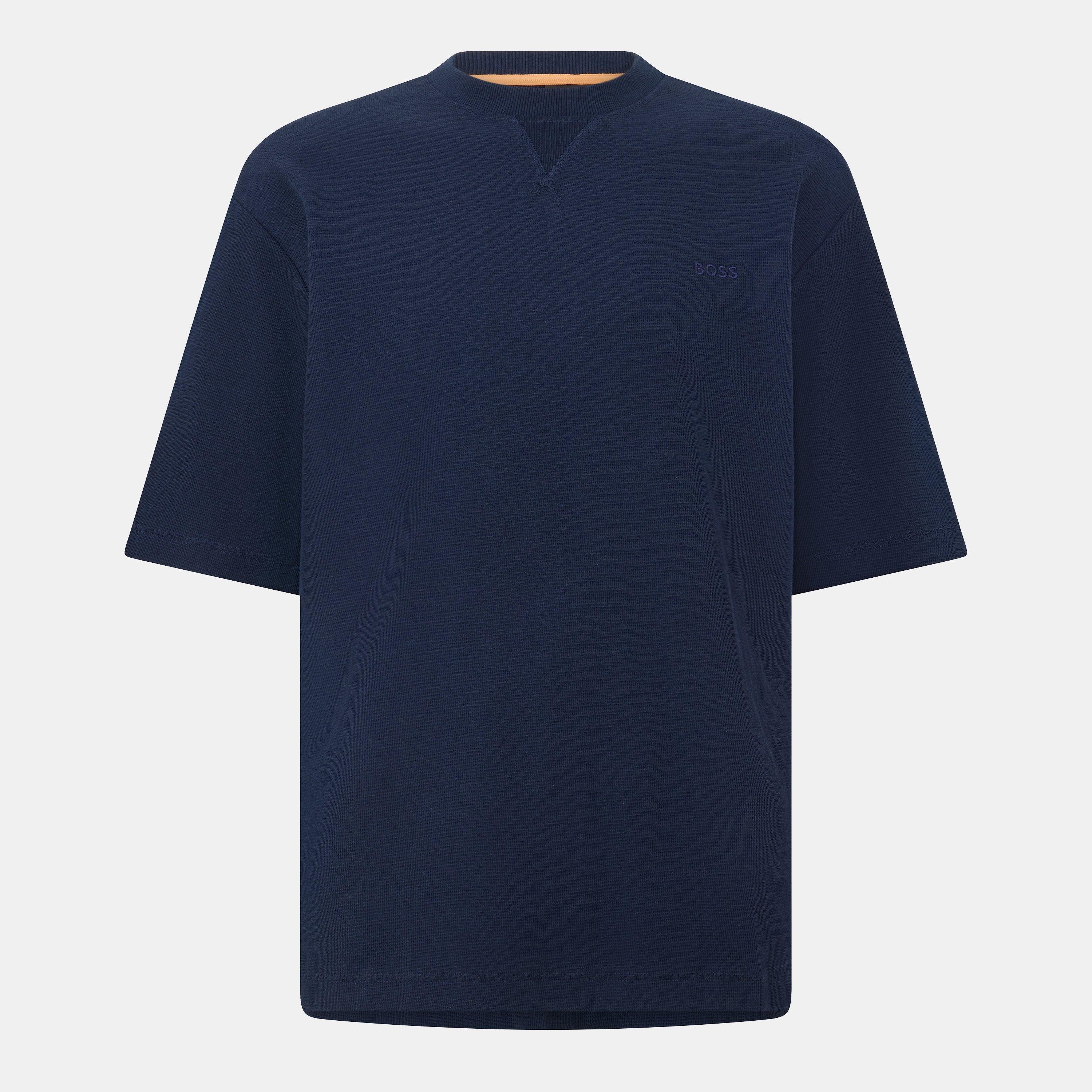 Boss Men's Te Waffle T-Shirt - Dark Blue - M