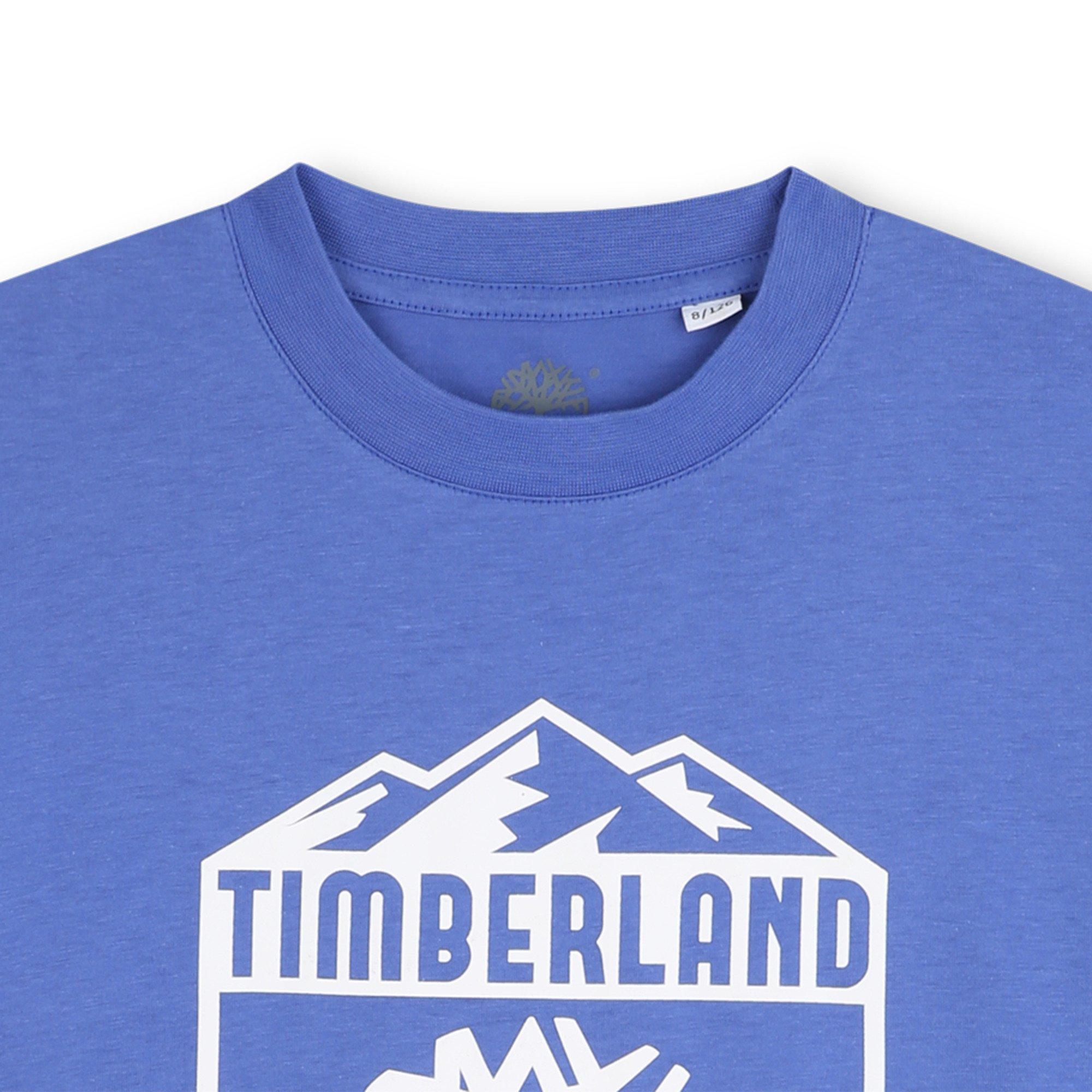 Blue - Timberland - Timb Large Logo Tee Jn54 - 3