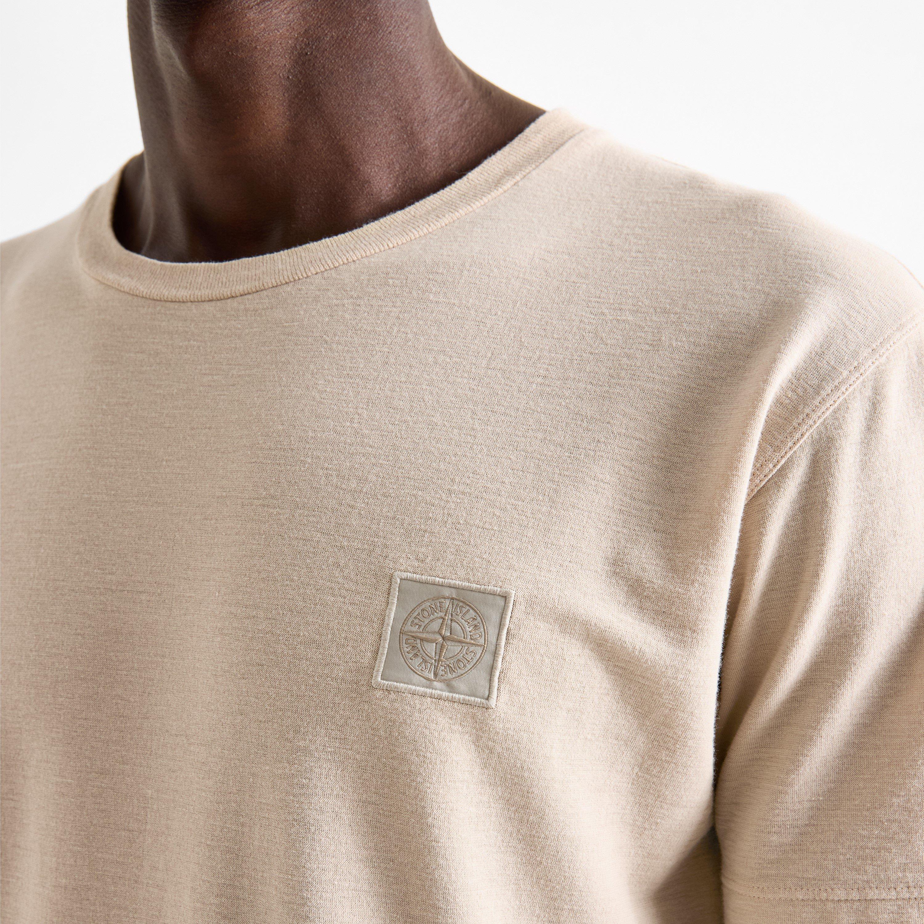 Beige V0090 - Stone Island - Men's GH Cotton Short-Sleeve Crew-Neck T-Shirt - 5
