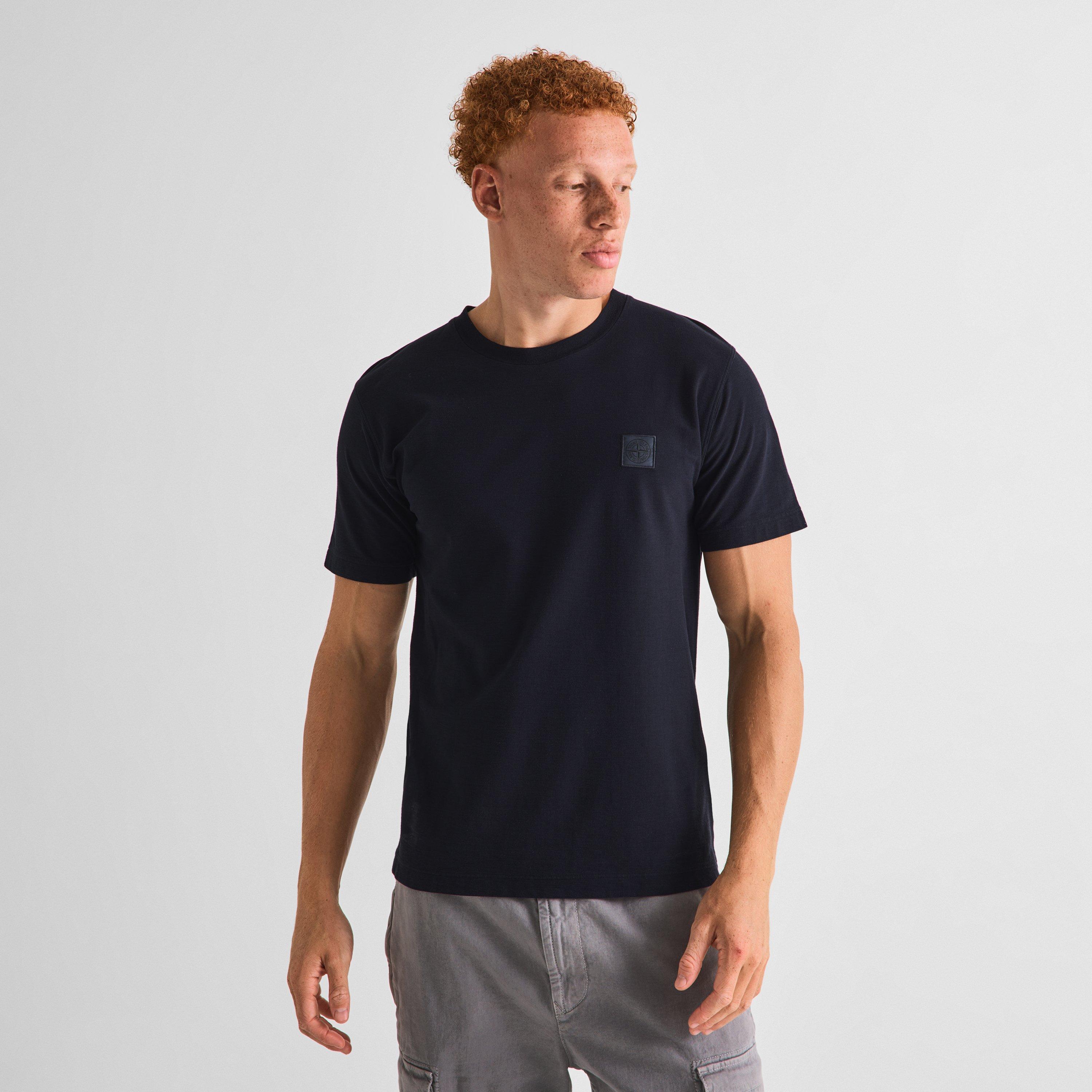 Navy V0020 - Stone Island - Men's GH Cotton Short-Sleeve Crew-Neck T-Shirt - 3
