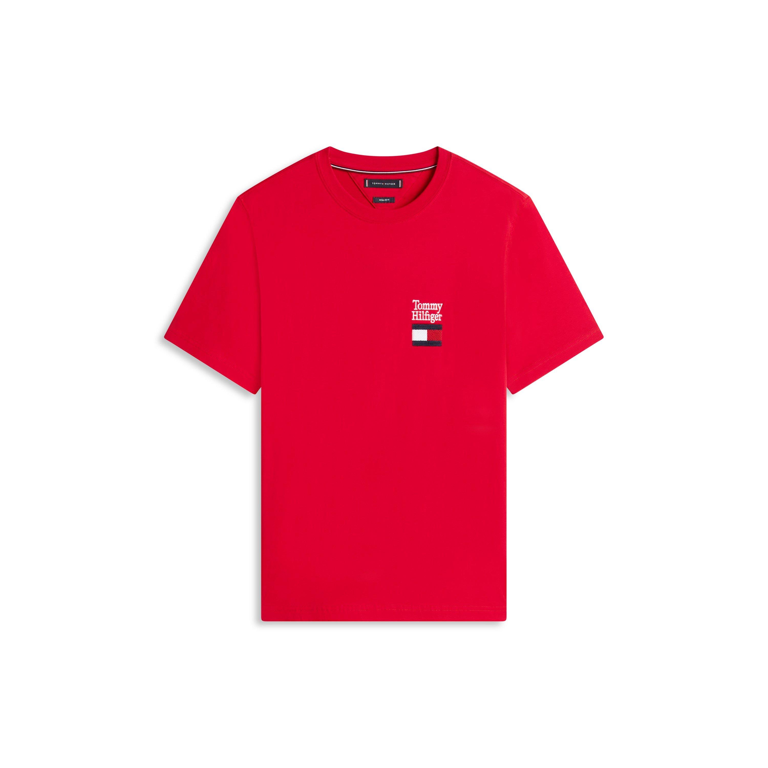 Tommy Hilfiger Men's Stack Flag T-Shirt - Medium Red - M
