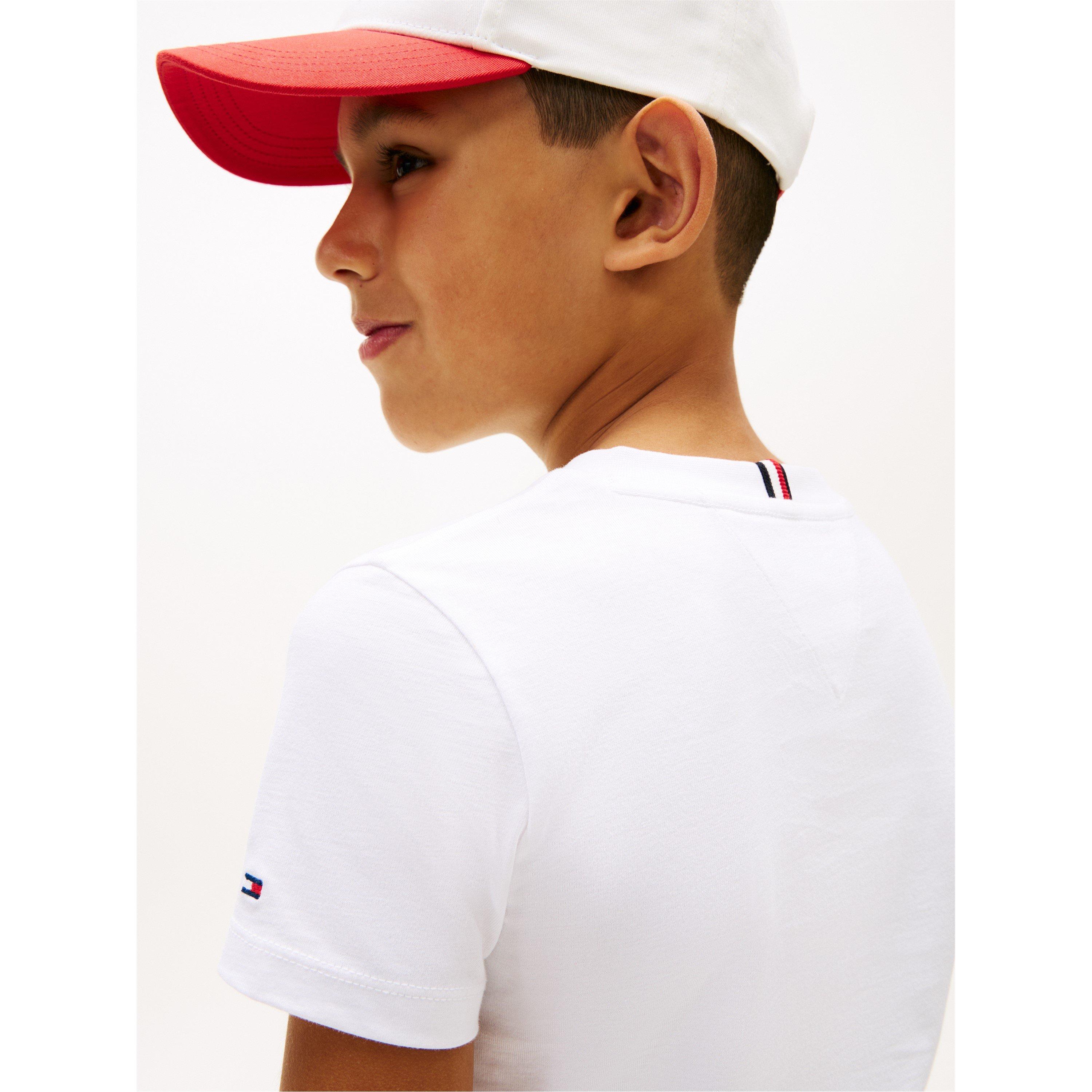 Weißes YBR - Tommy Hilfiger - Tommy Wavy Flag Tee Jn62 - 3