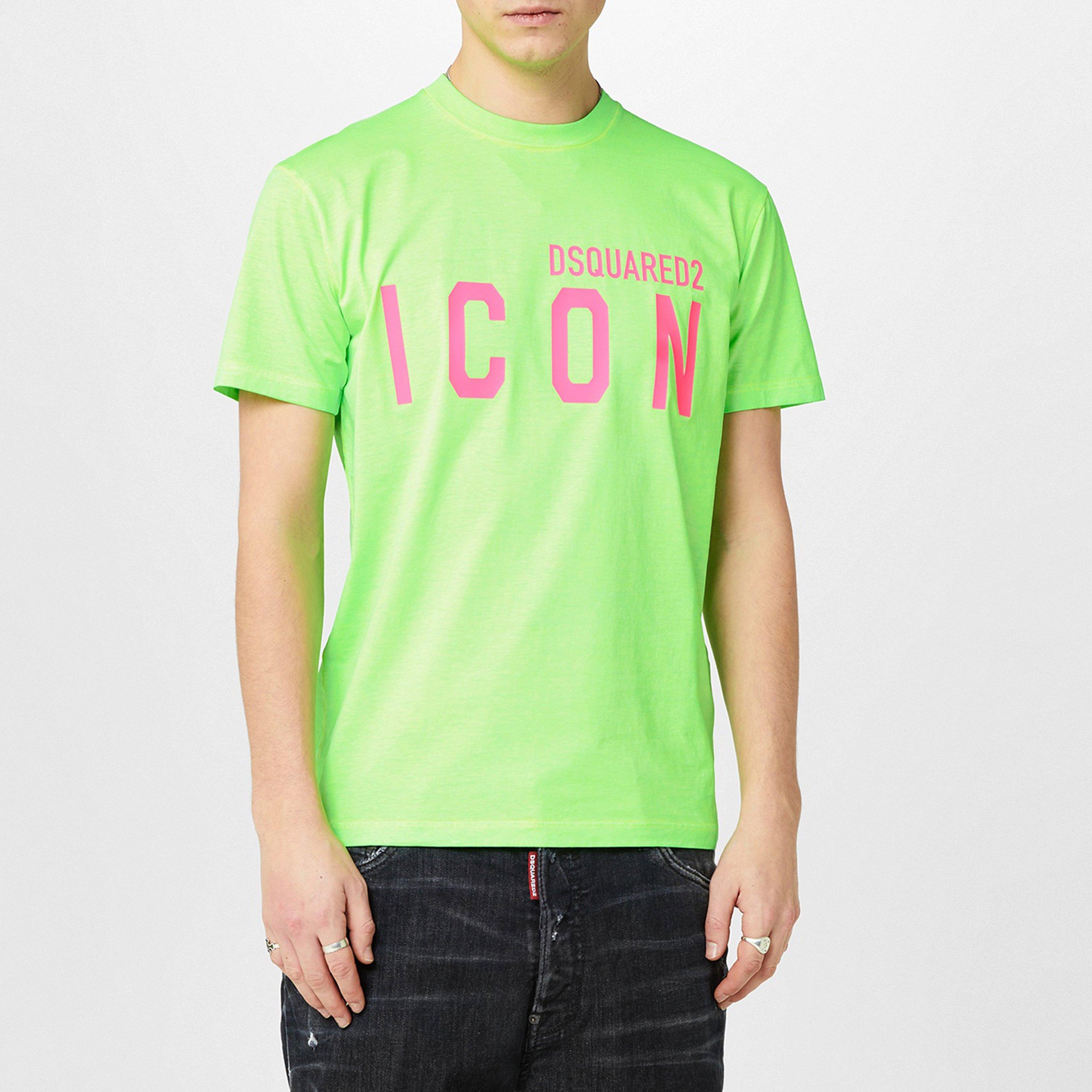 Green/Pink - DSquared2 - Be Icon Cool T-Shirt - 3