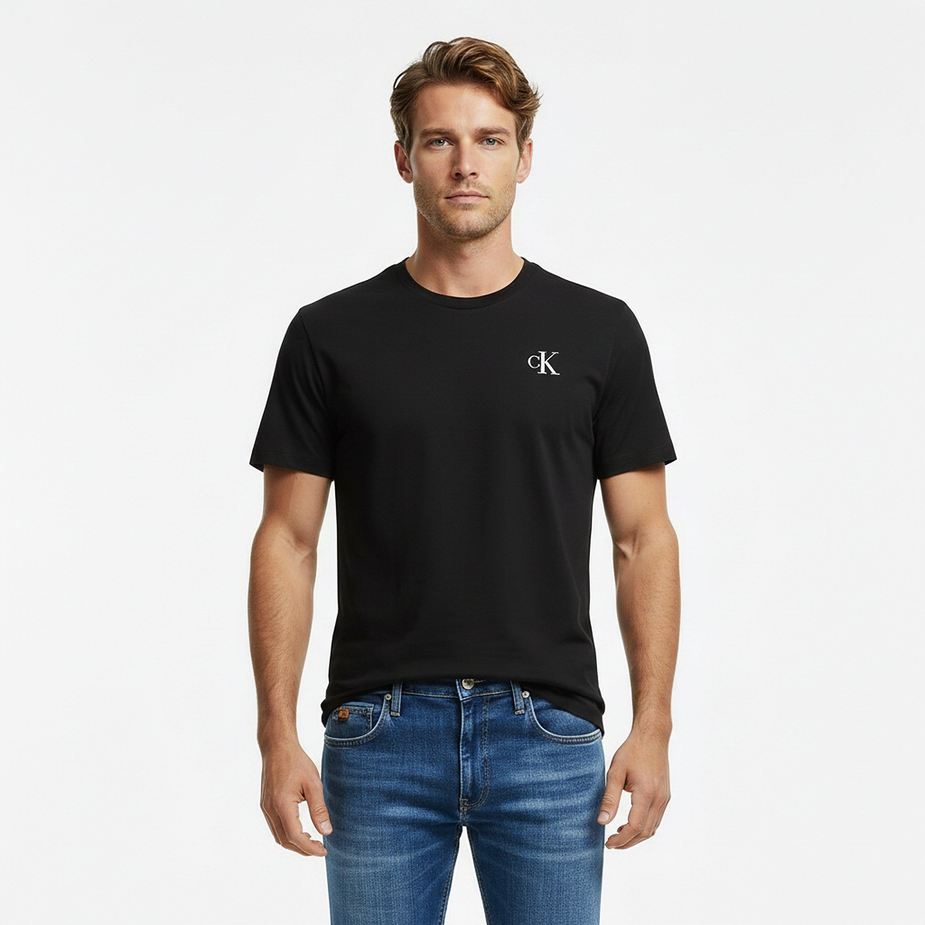 Black - Calvin Klein Jeans - Men's Mono Back Print T-Shirt - 3