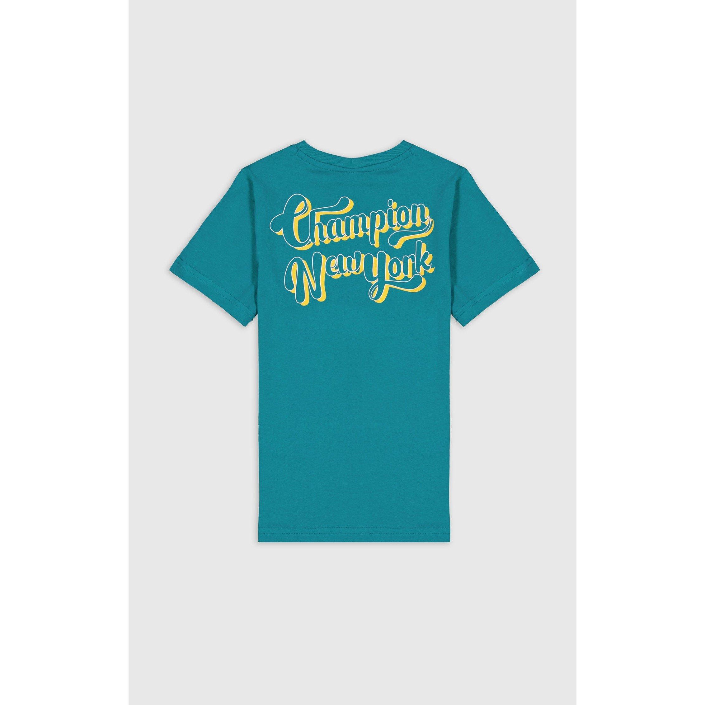 Teal - Champion - Kids' Regular Fit T-Shirt - 2