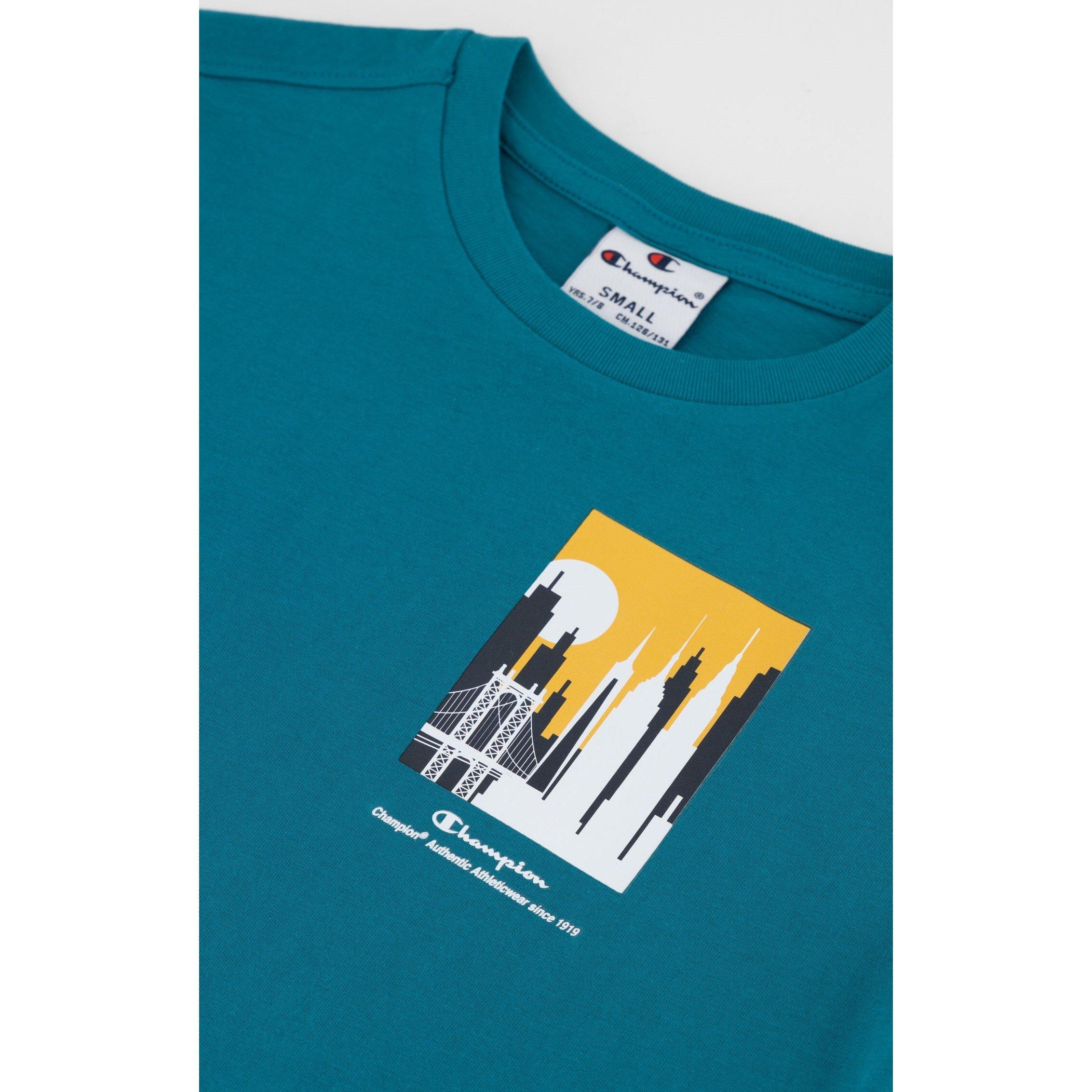Teal - Champion - Kids' Regular Fit T-Shirt - 4