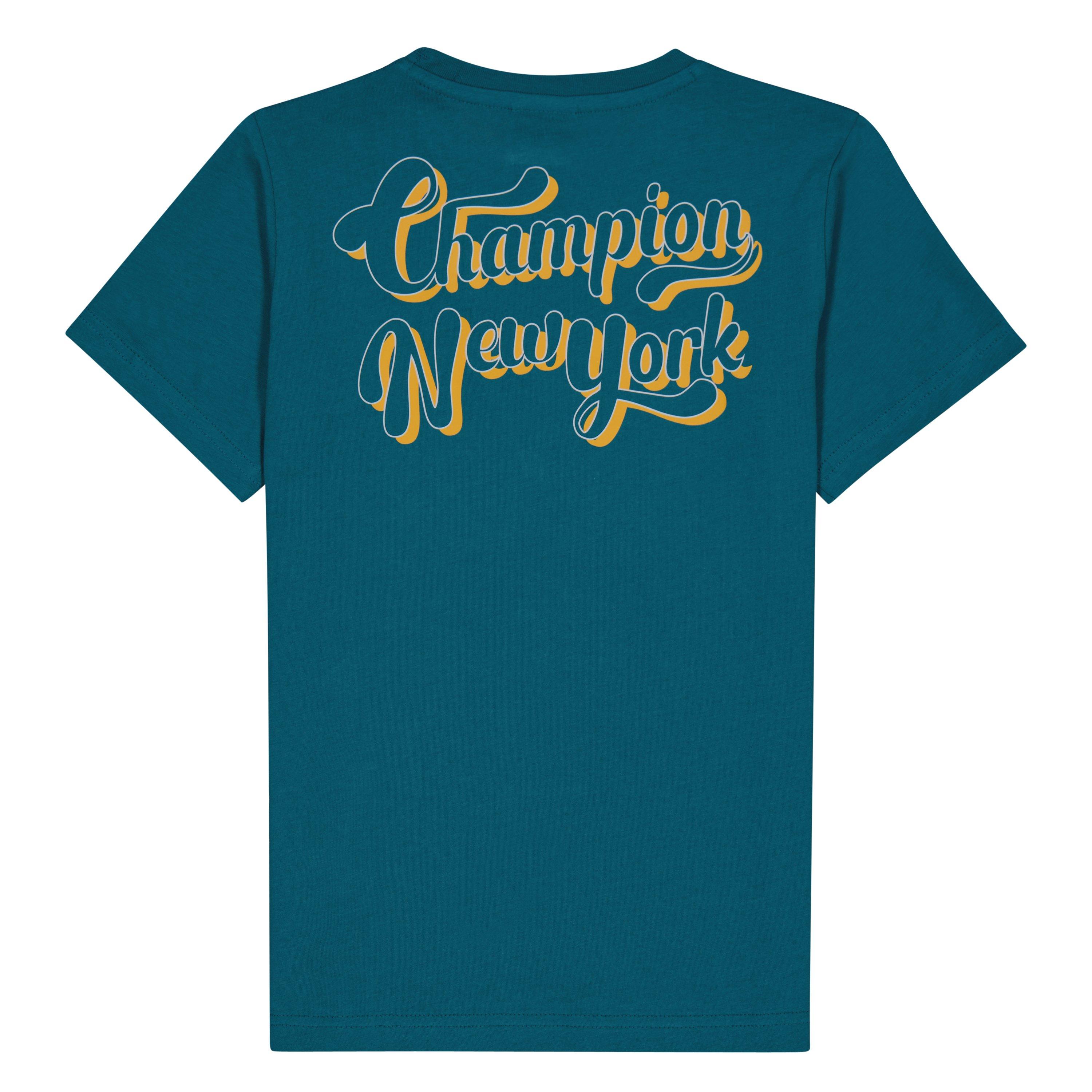 Teal - Champion - Kids' Regular Fit T-Shirt - 3